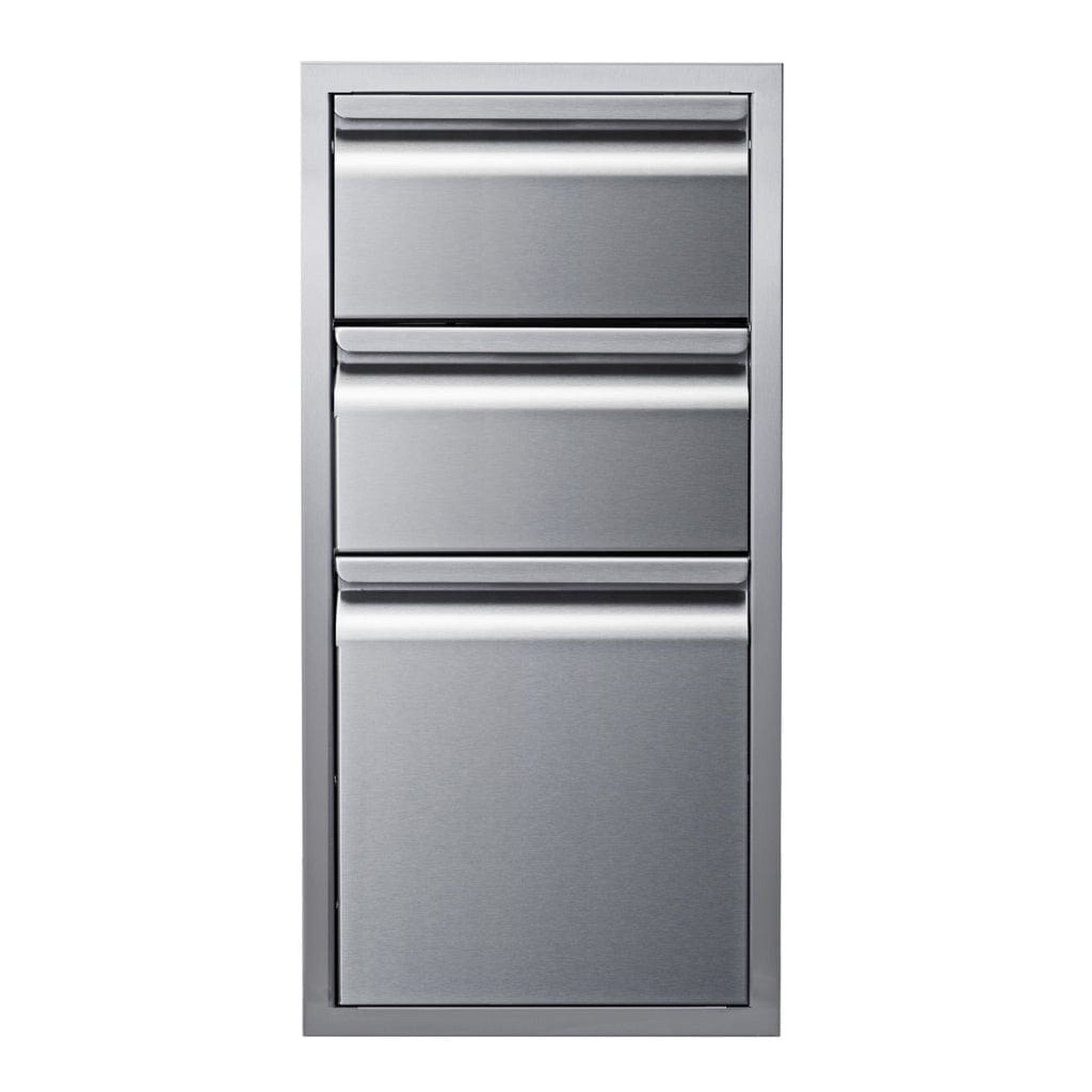 Memphis 15" Triple Access Stainless Steel Drawer Stack with Easy-Touch Drawers