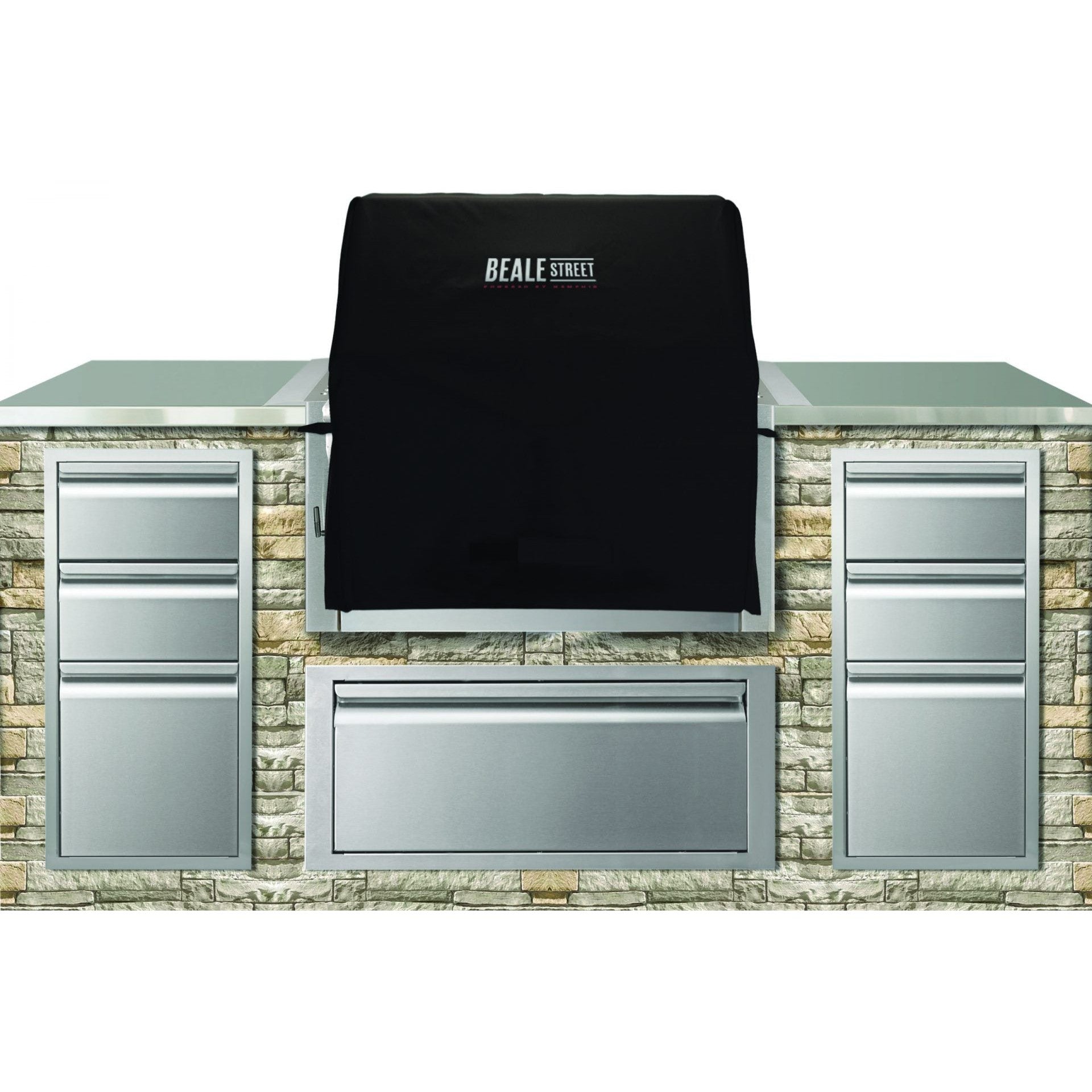Memphis Black Premium Grill Cover for Beale Street Built-In Pellet Grill – Water-Resistant Polyester