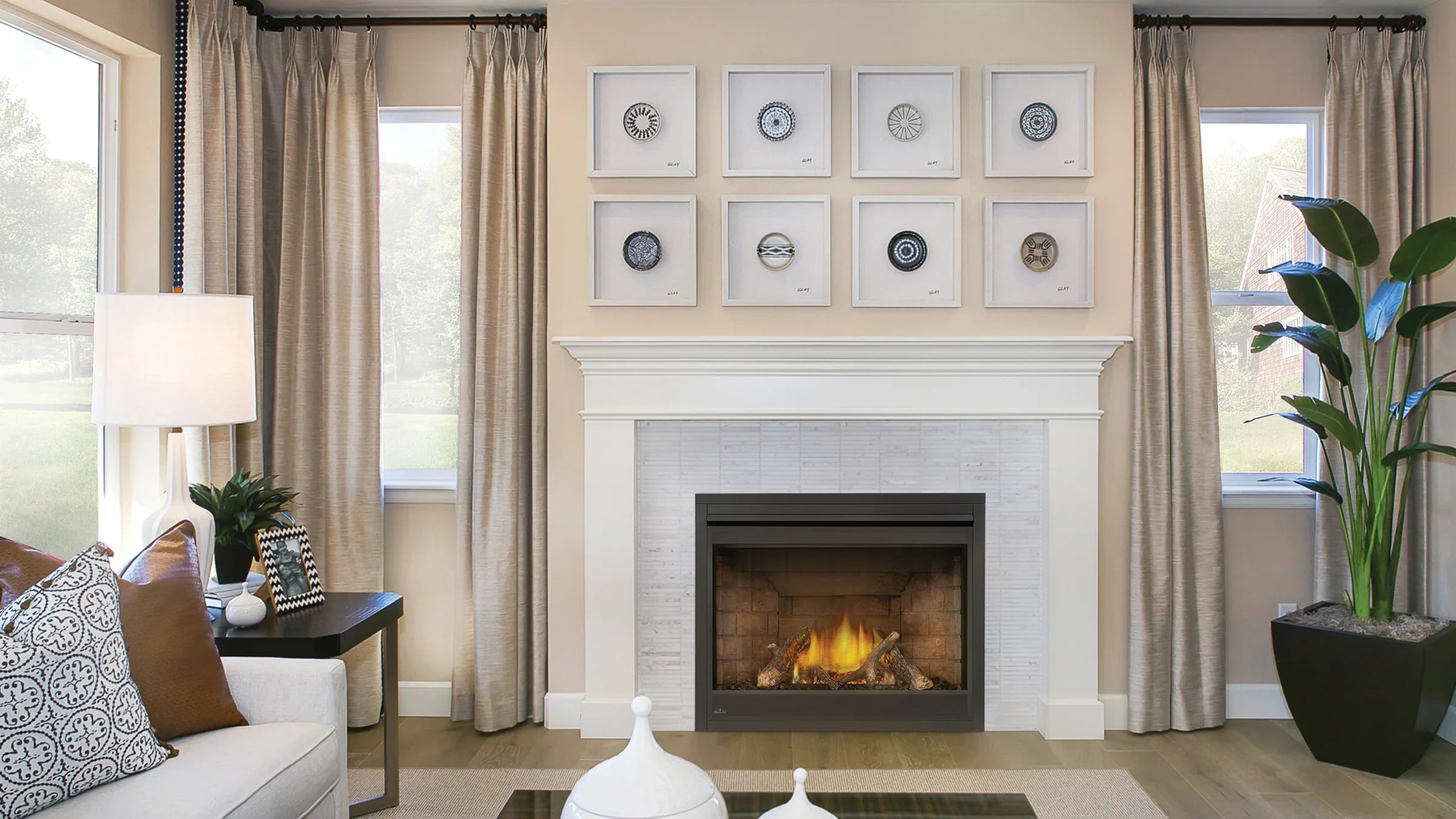 Napoleon 35 Inch Ascent X 70 Electronic Ignition Infrared Ember Bed Gas Fireplace