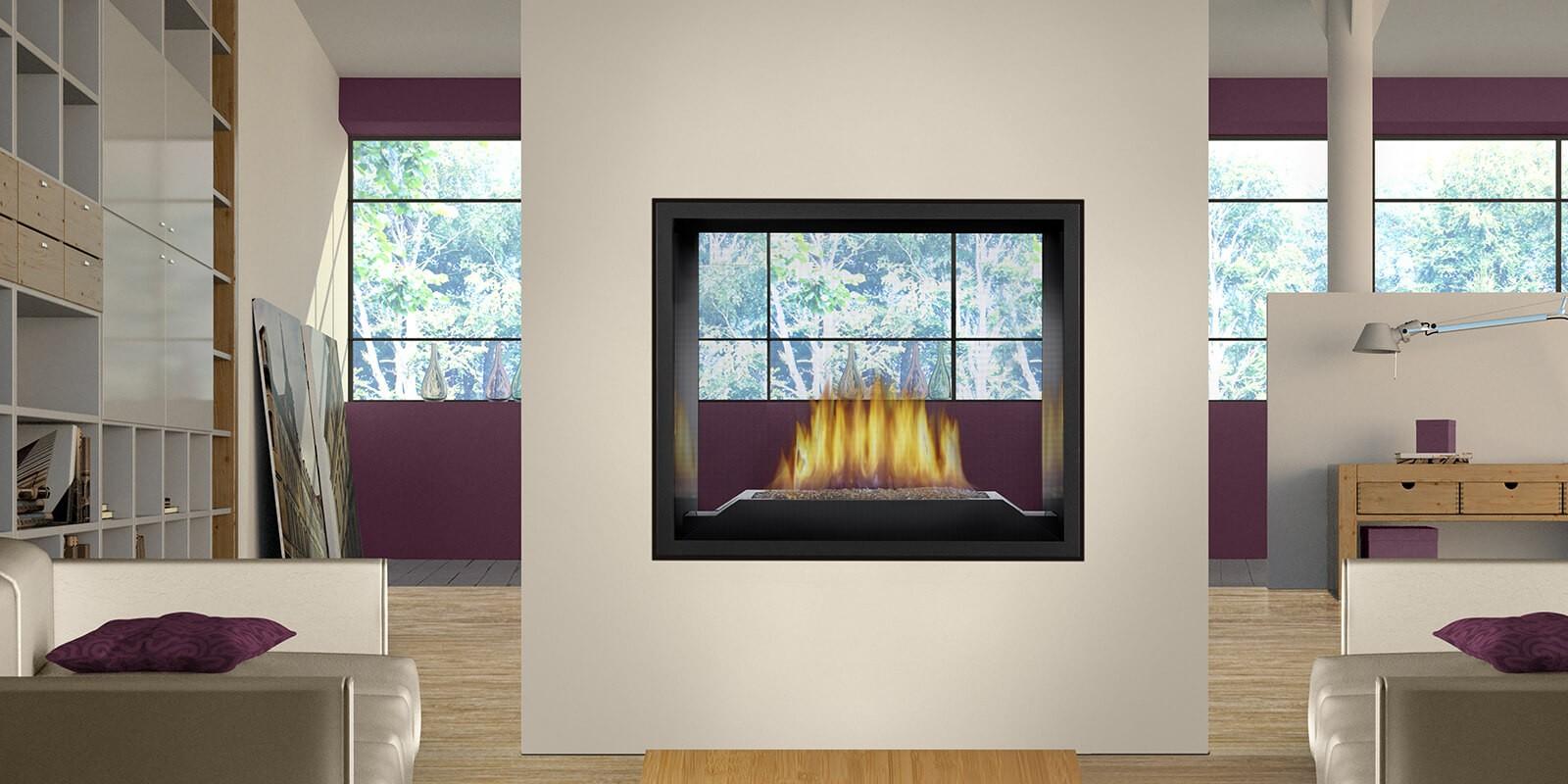 Napoleon 54 Inch High Definition HD81 See-through Direct Vent Natural Gas Fireplace