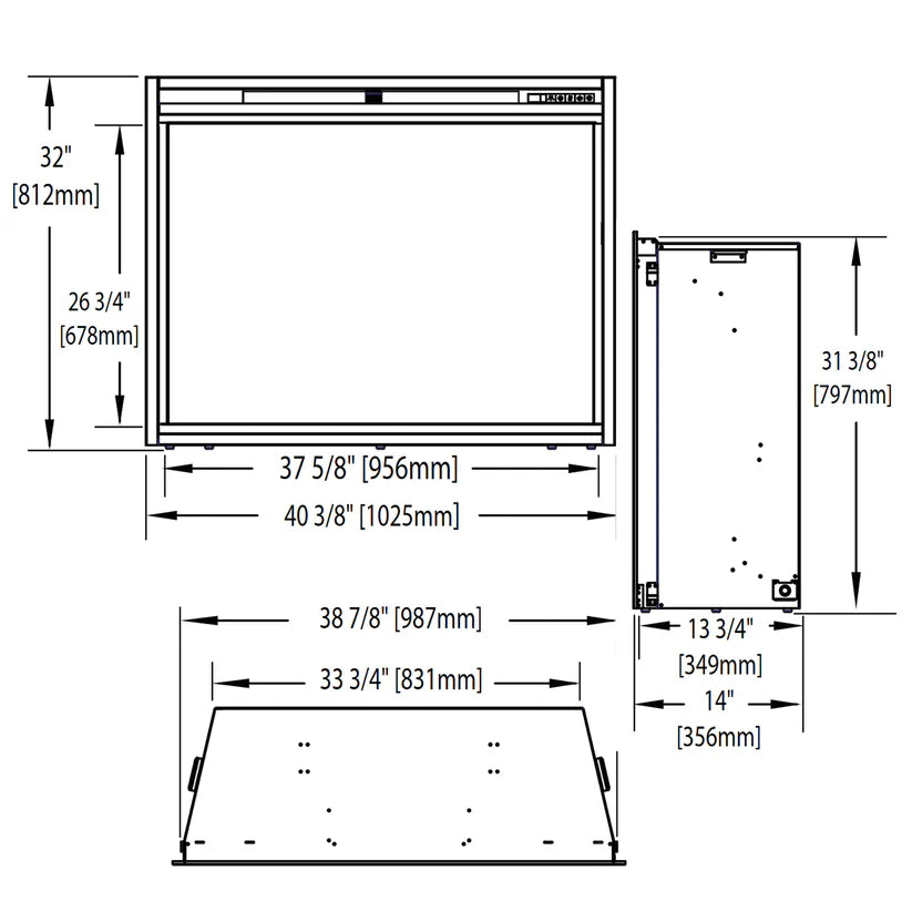 Napoleon Ascent 40 Inch Built-in Electric Non-reflective Fireplace