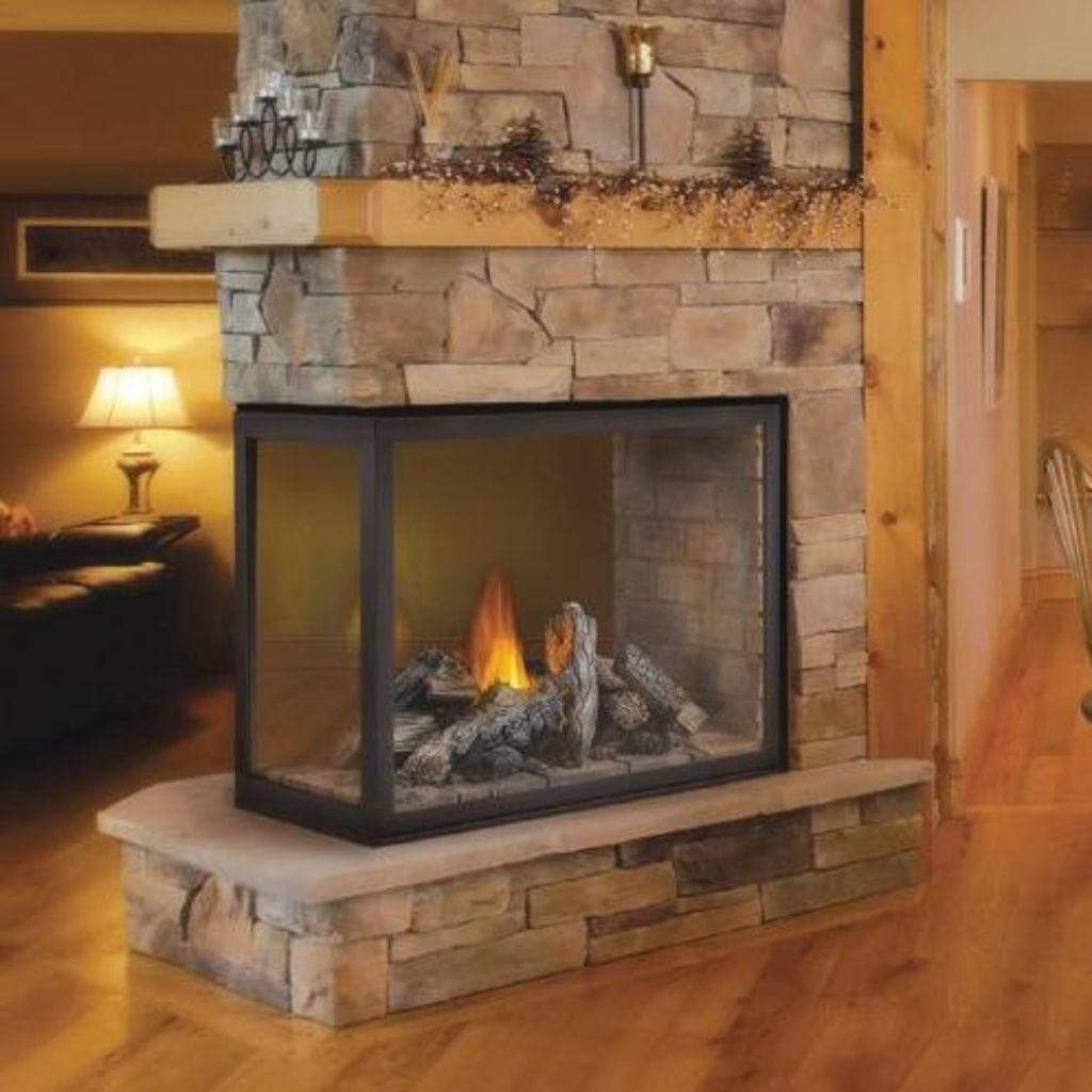 Napoleon Ascent Peninsula 43 Inch Linear Direct Vent Multi-view Gas Fireplace With Logs