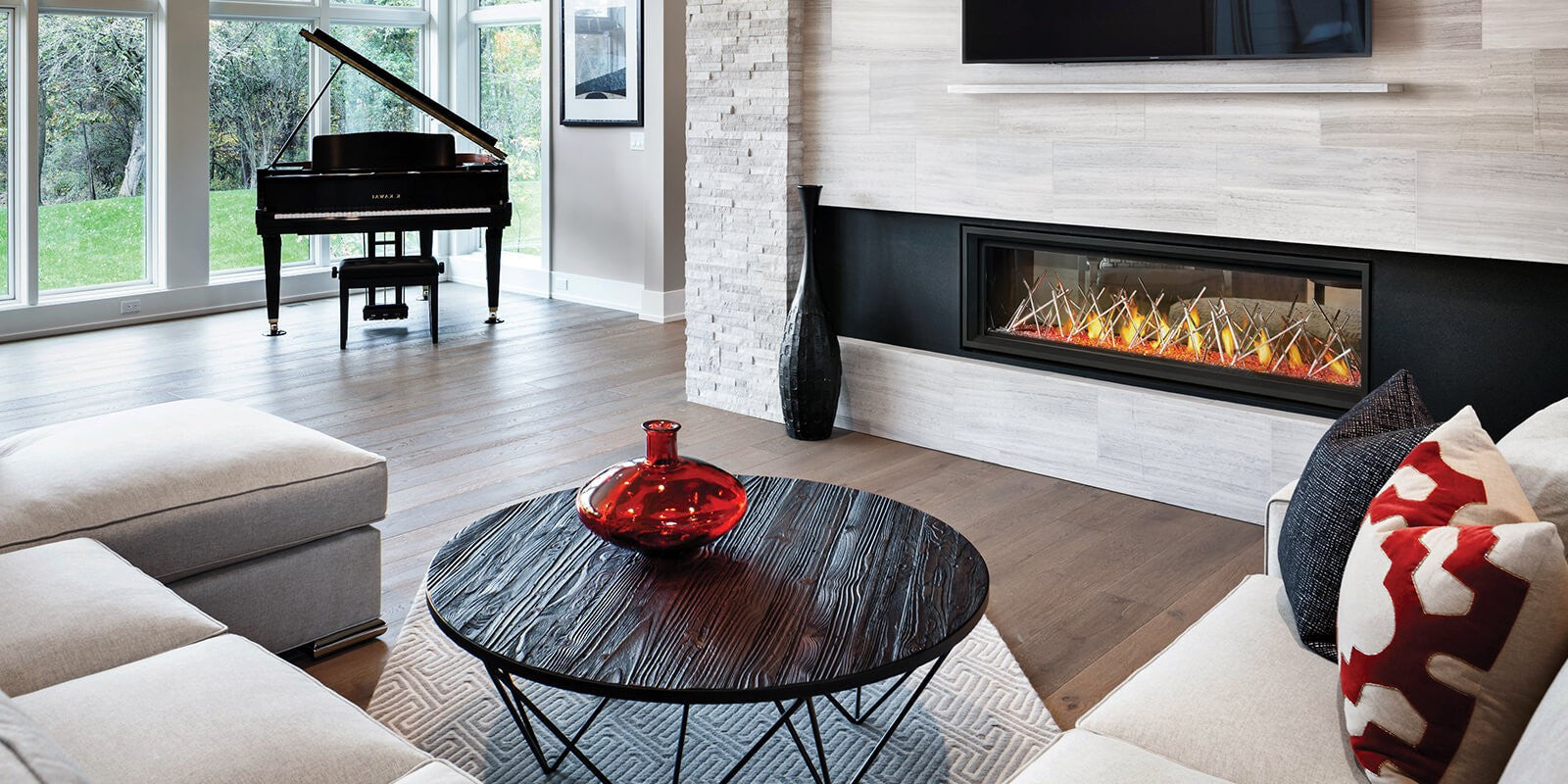 Napoleon Vector Modern Indoor 38 Inch See Through Direct Vent Gas Fireplace