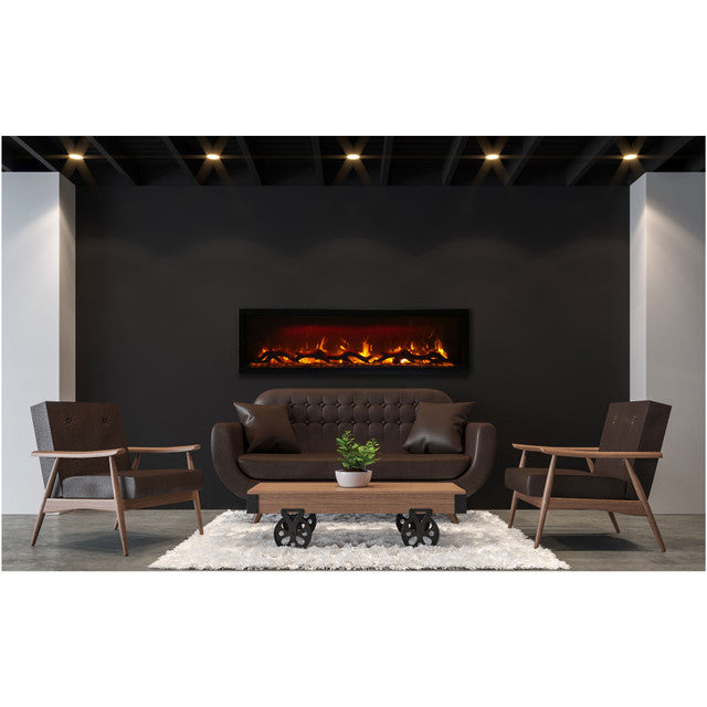 Amantii 60 Inch Symmetry 3.0 Built-in Modern Linear Outdoor Electric Fireplace