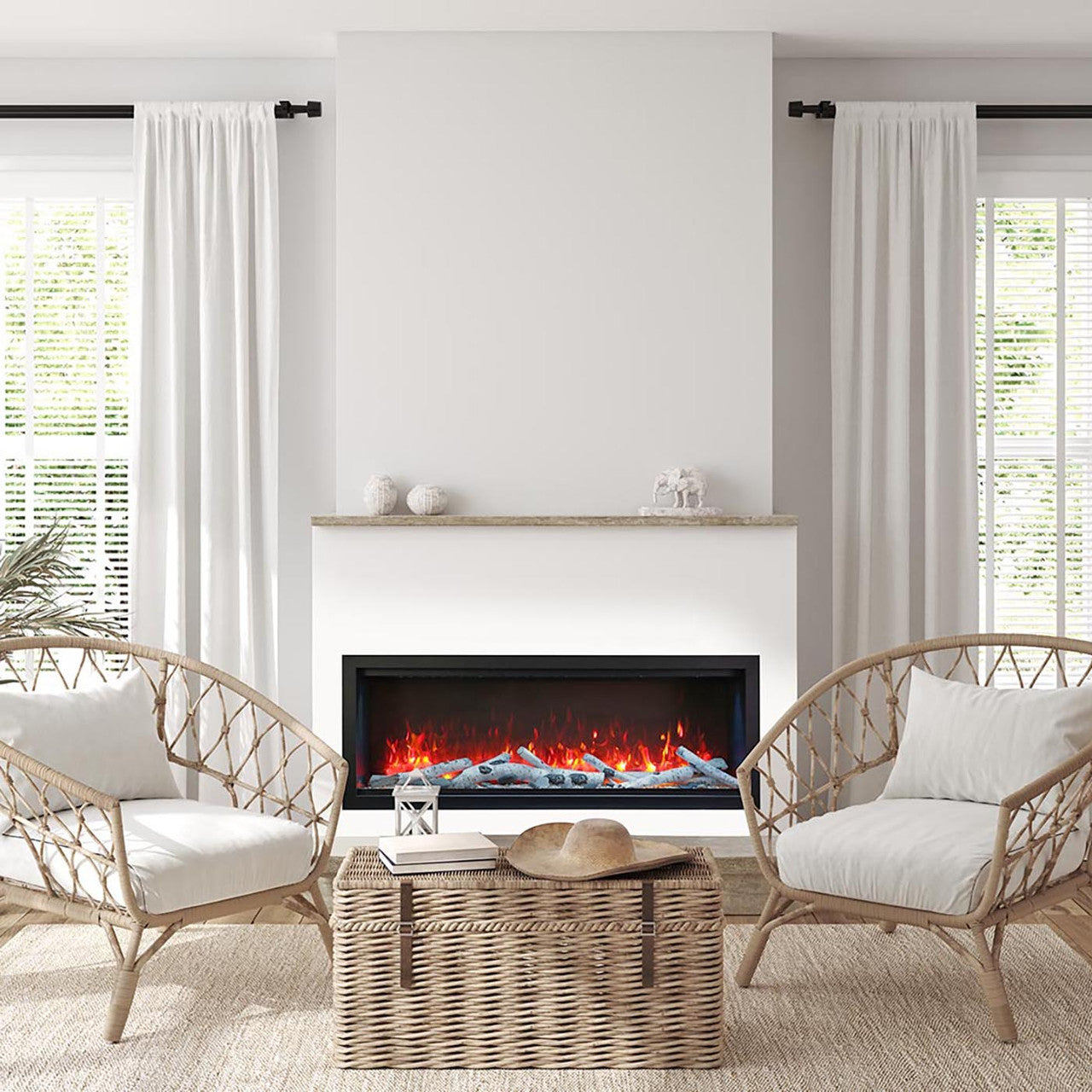 Amantii Symmetry Bespoke 60 Inch Extra Tall Indoor/Outdoor Electric Fireplace