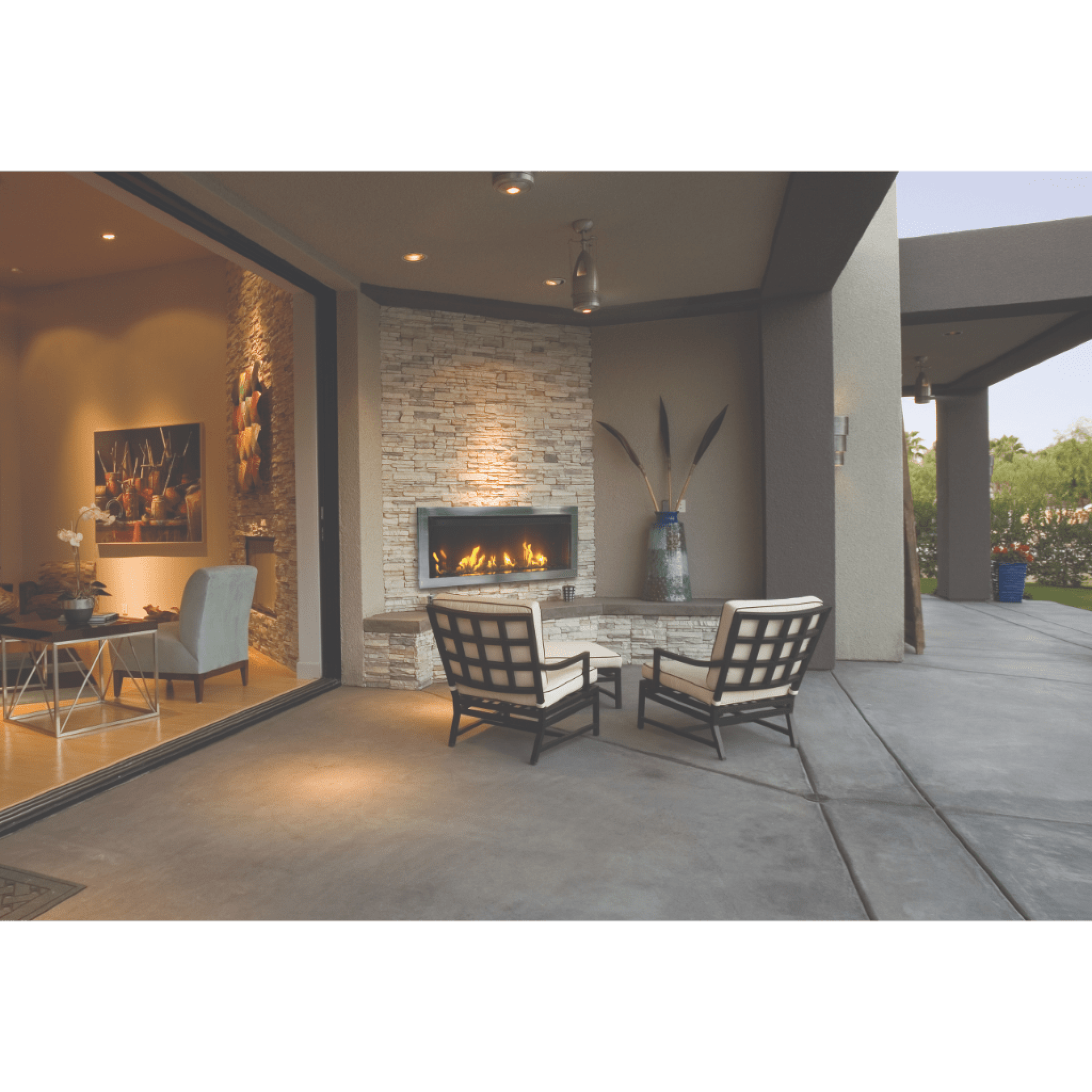Sierra Flame by Amantii 45" Tahoe Linear Direct Vent Gas Fireplace with Remote and Decorative Media