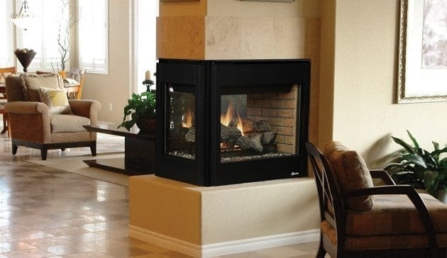 Superior DRF35PF Direct Vent Peninsula Black Interior 35"