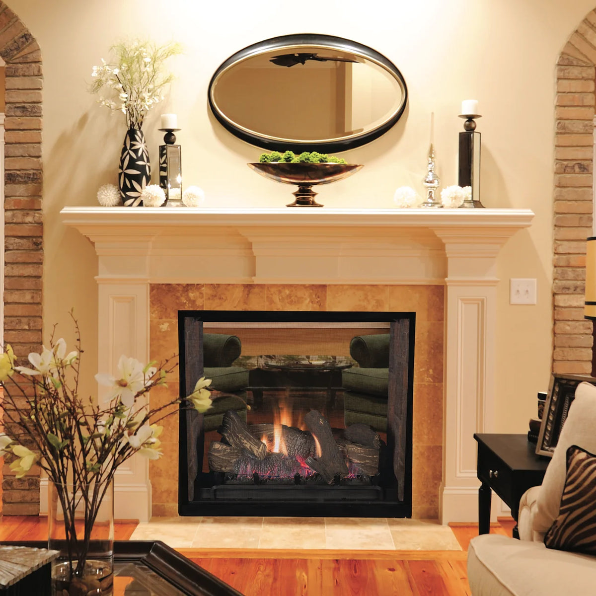 Superior DRT63ST 40" Traditional Multi View See-Through Direct Vent Gas Fireplace with Power Vent
