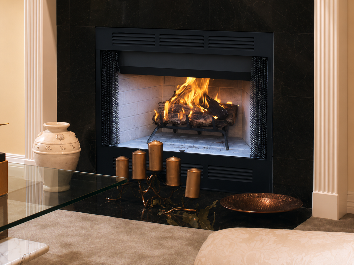 Superior WRT/WCT 2036 Traditional Wood Burning Fireplace With White Stacked Refractory Panels