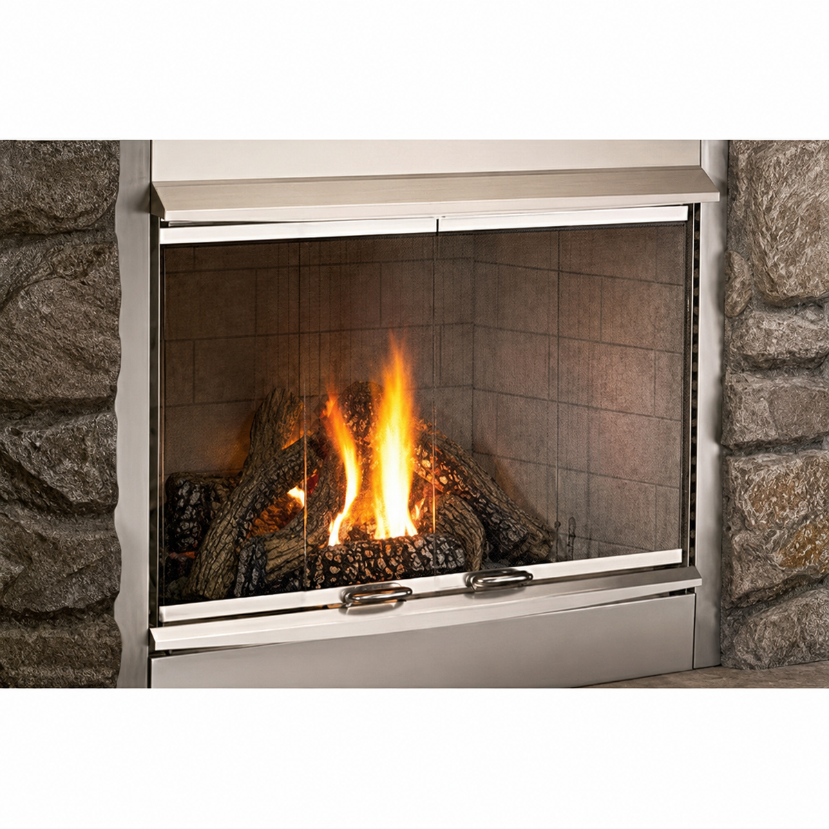  Superior 42LBFOD-BS Brushed Stainless Steel Outdoor Bi-Fold Door With Frame and Hood