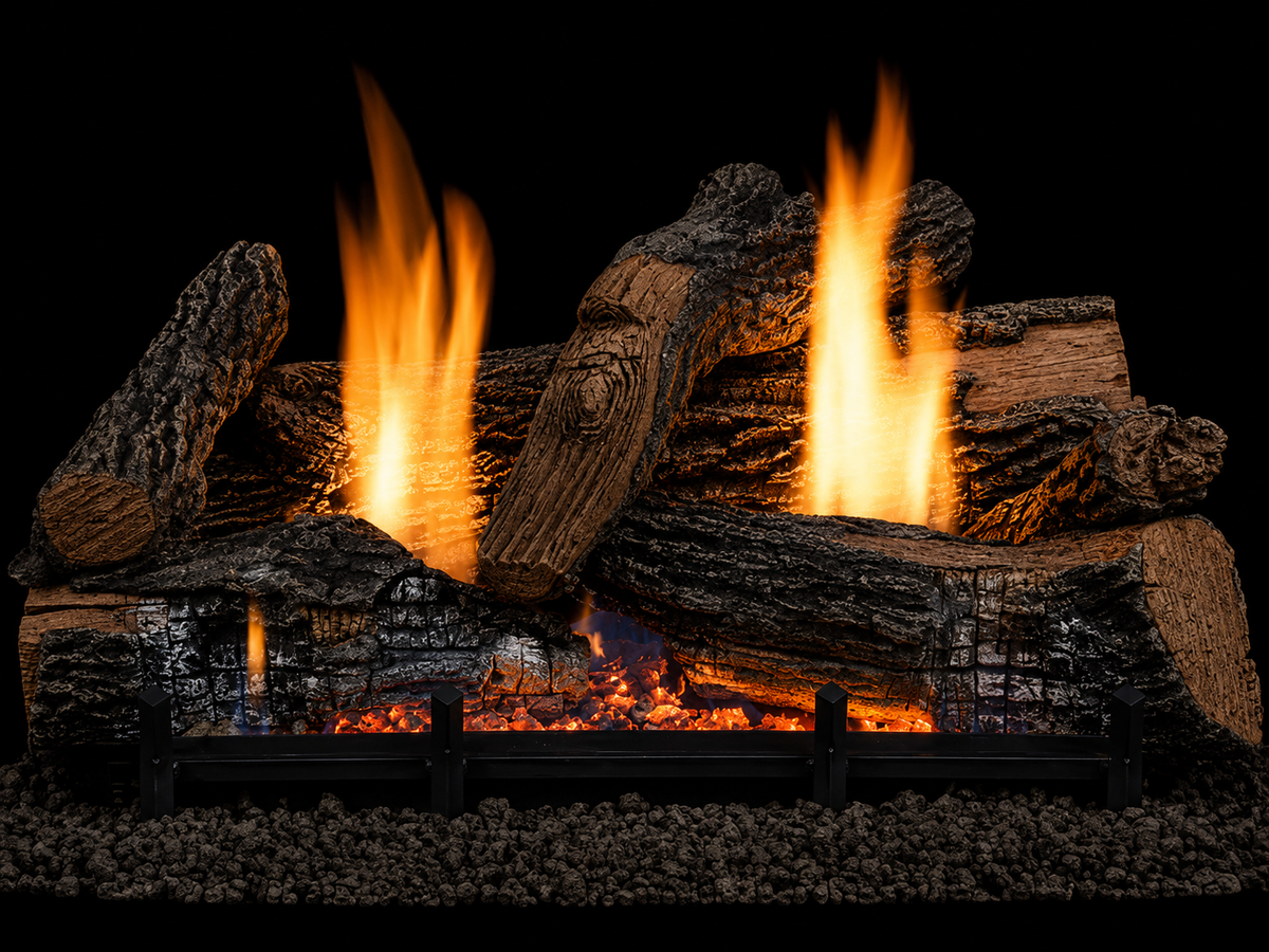 Superior LNF30GR 30" Nature-Flame Concrete Granite Ridge Vent Free Log Set