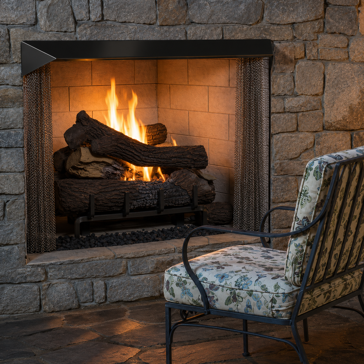 Superior VRE4550 50" Traditional Outdoor Vent-Free Firebox With Refractory Panels