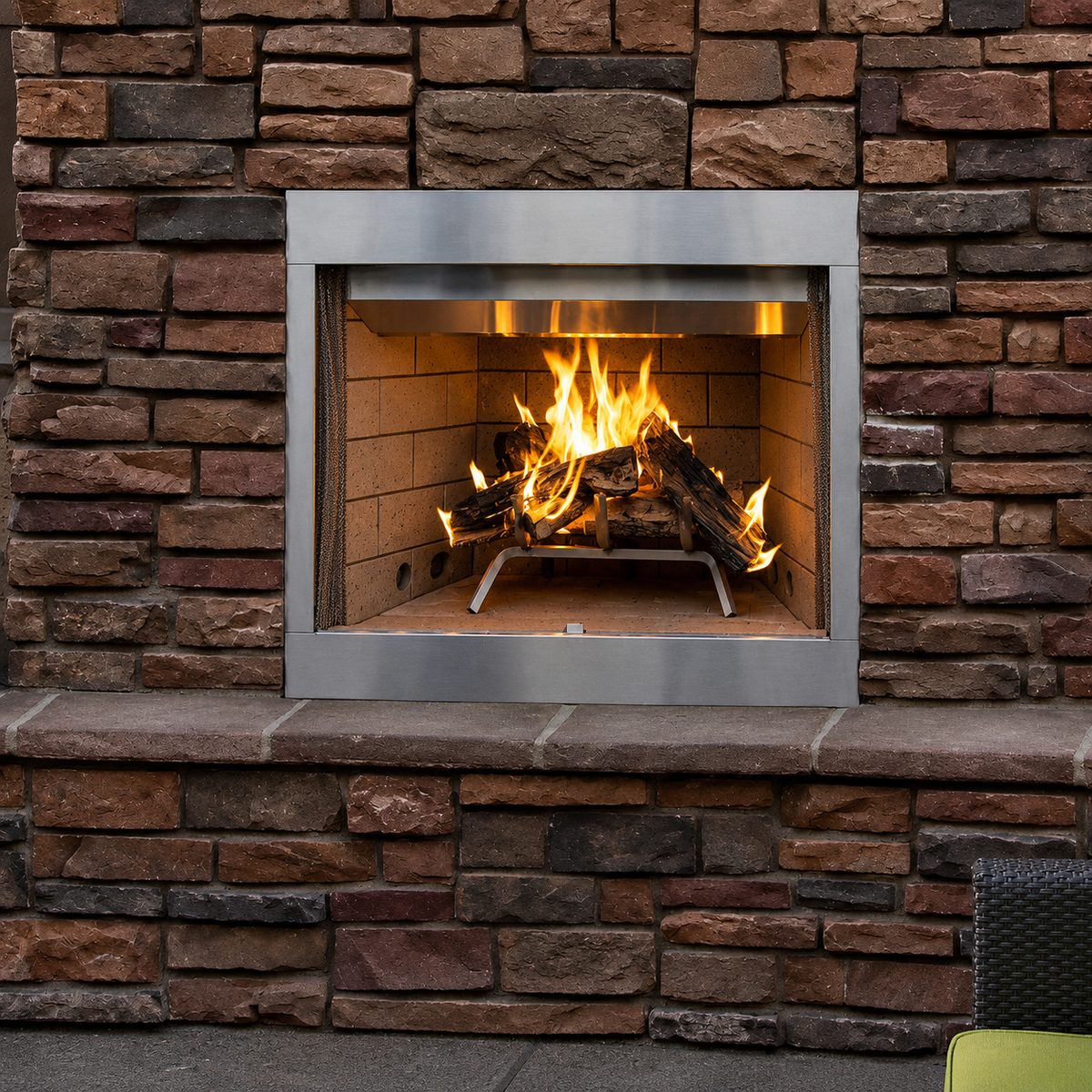 Superior WRE3042 42" Traditional Outdoor Wood Fireplace With Refractory Panels