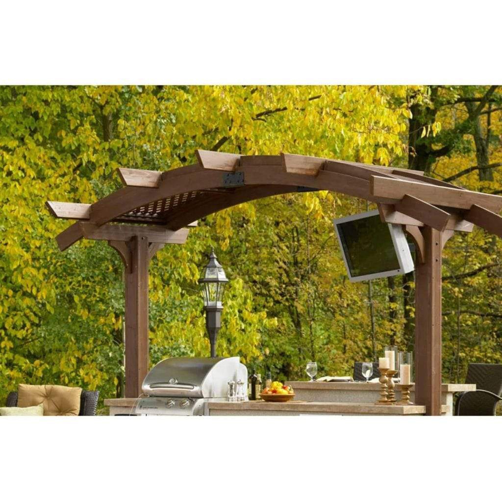 The Outdoor GreatRoom Company 10-Foot Sonoma Mini Arched Wood Pergola