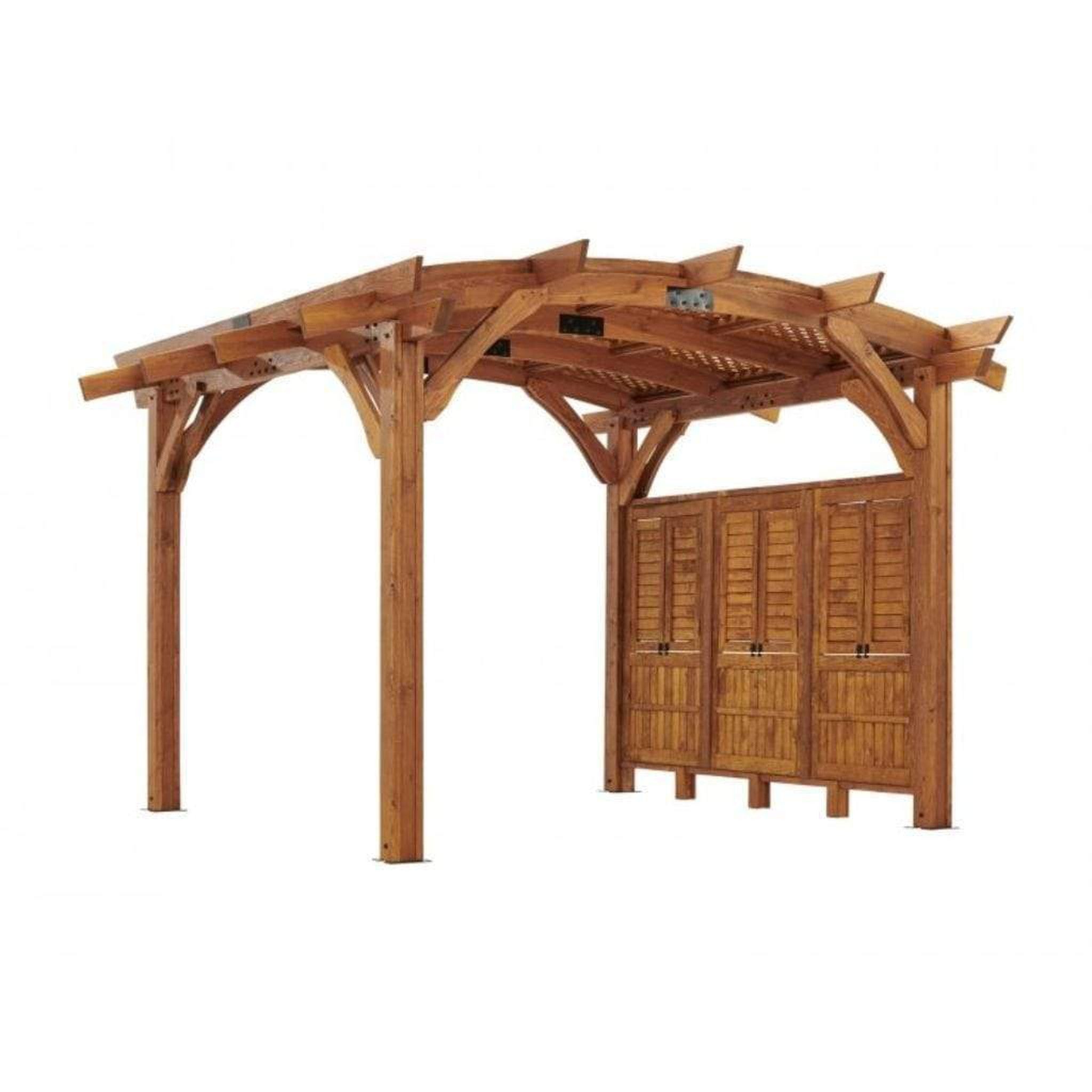 The Outdoor GreatRoom Company 12' x 12' Sonoma Arched Wood Pergola with Redwood Finish