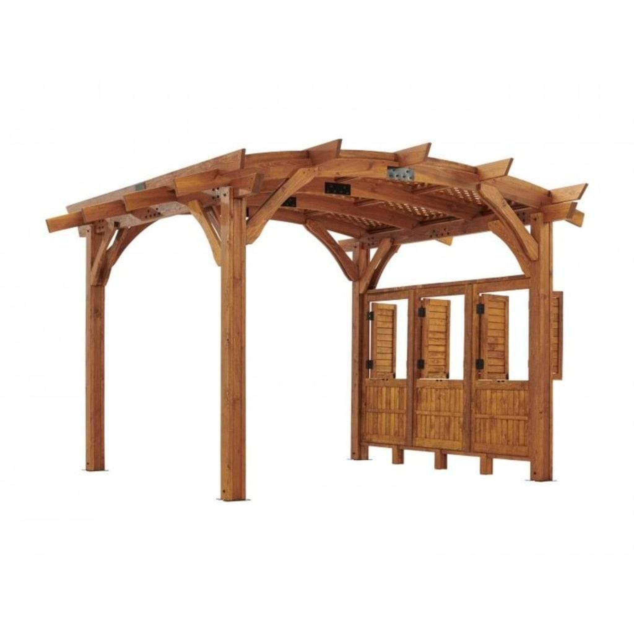 The Outdoor GreatRoom Company 12' x 12' Sonoma Arched Wood Pergola with Redwood Finish