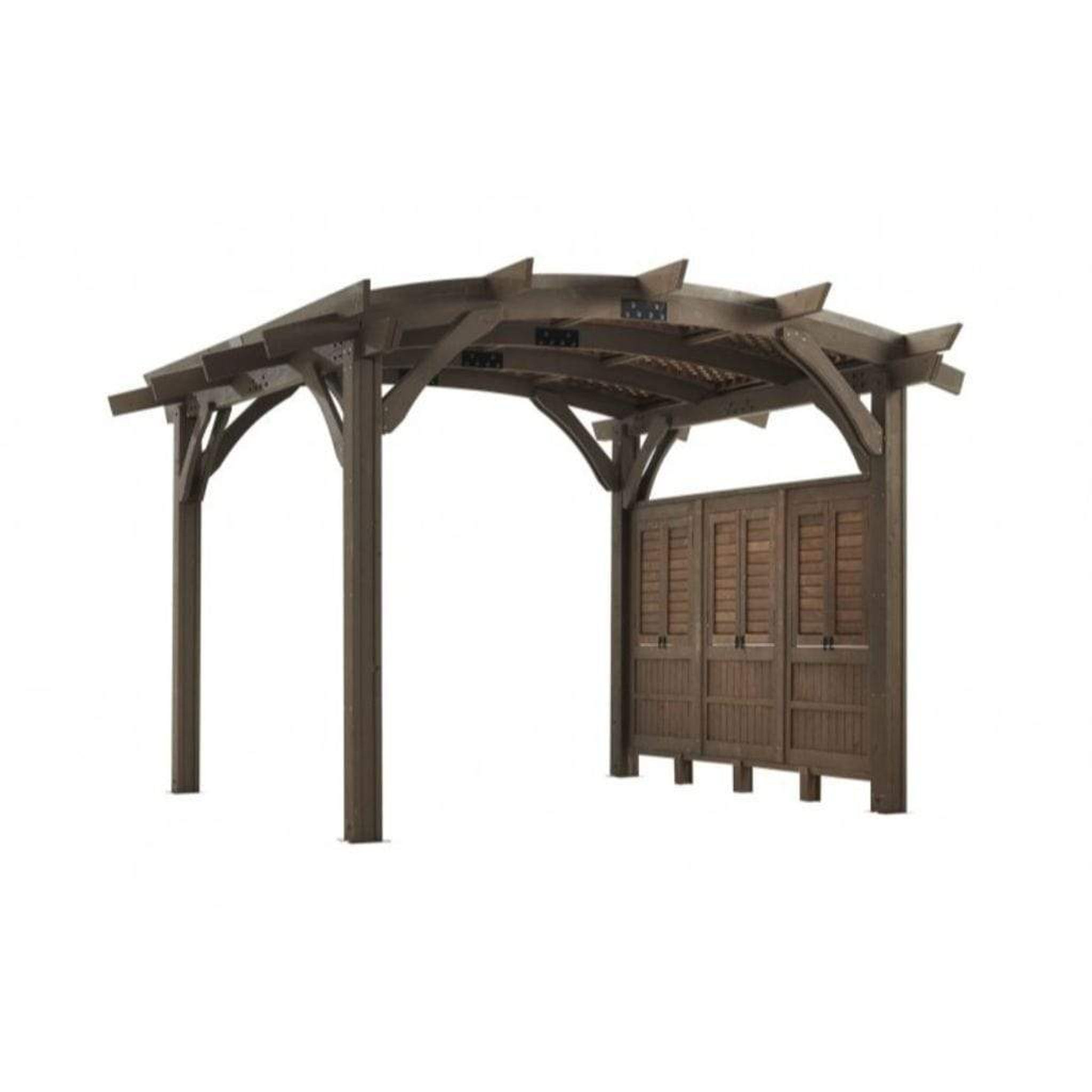 The Outdoor GreatRoom Company 12' x 12' Sonoma Arched Wood Pergola with Redwood Finish