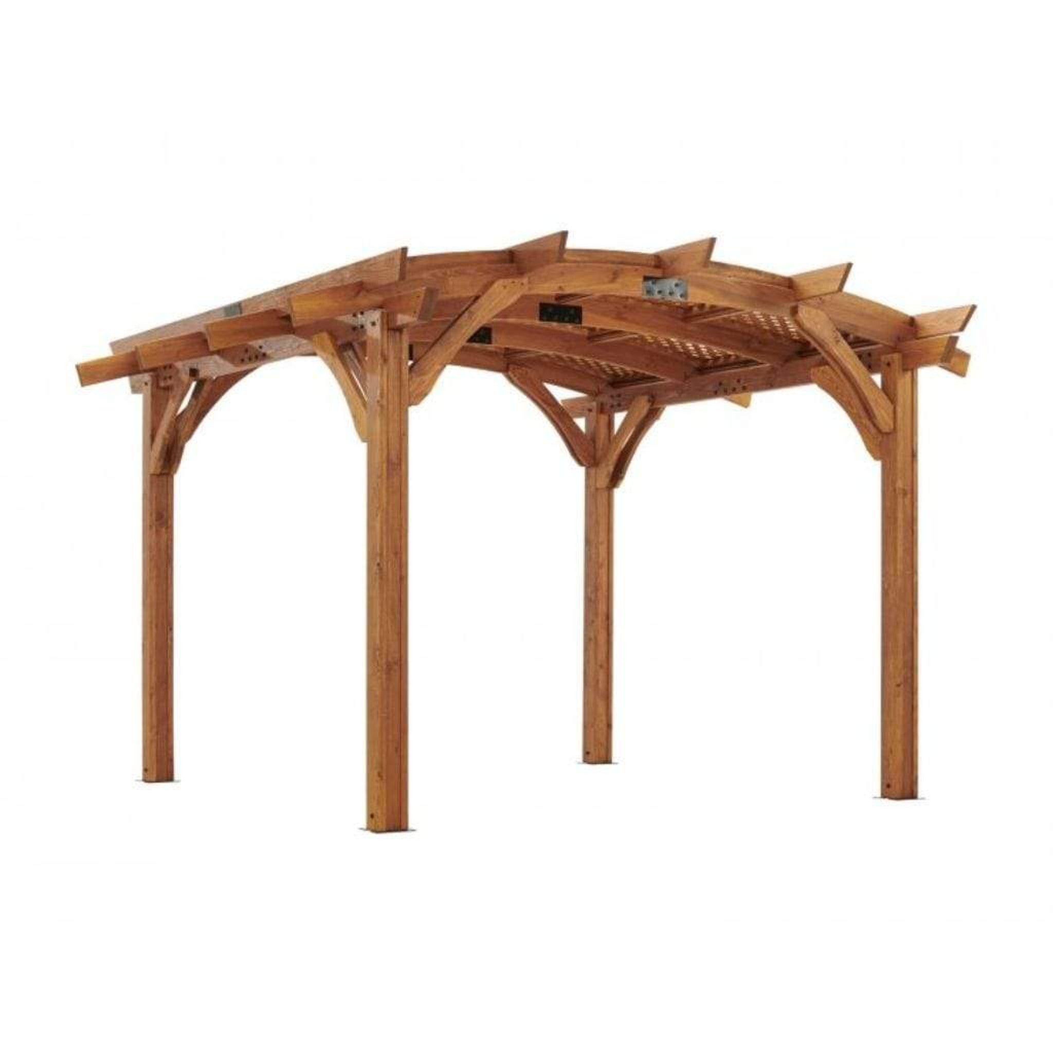 The Outdoor GreatRoom Company 12' x 12' Sonoma Arched Wood Pergola with Redwood Finish
