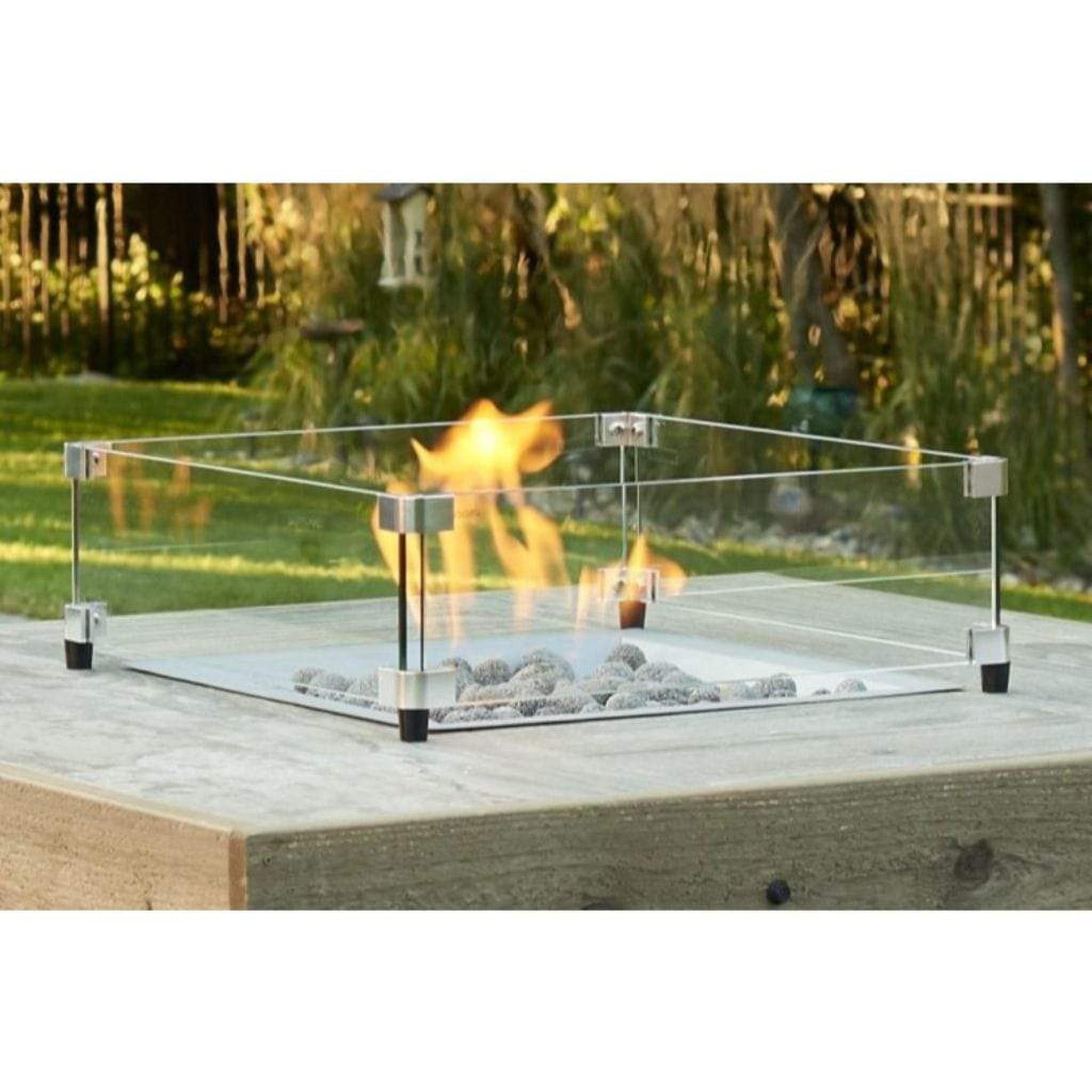 The Outdoor GreatRoom Company 16" Square Glass Wind Guard with Stainless Steel Hardware