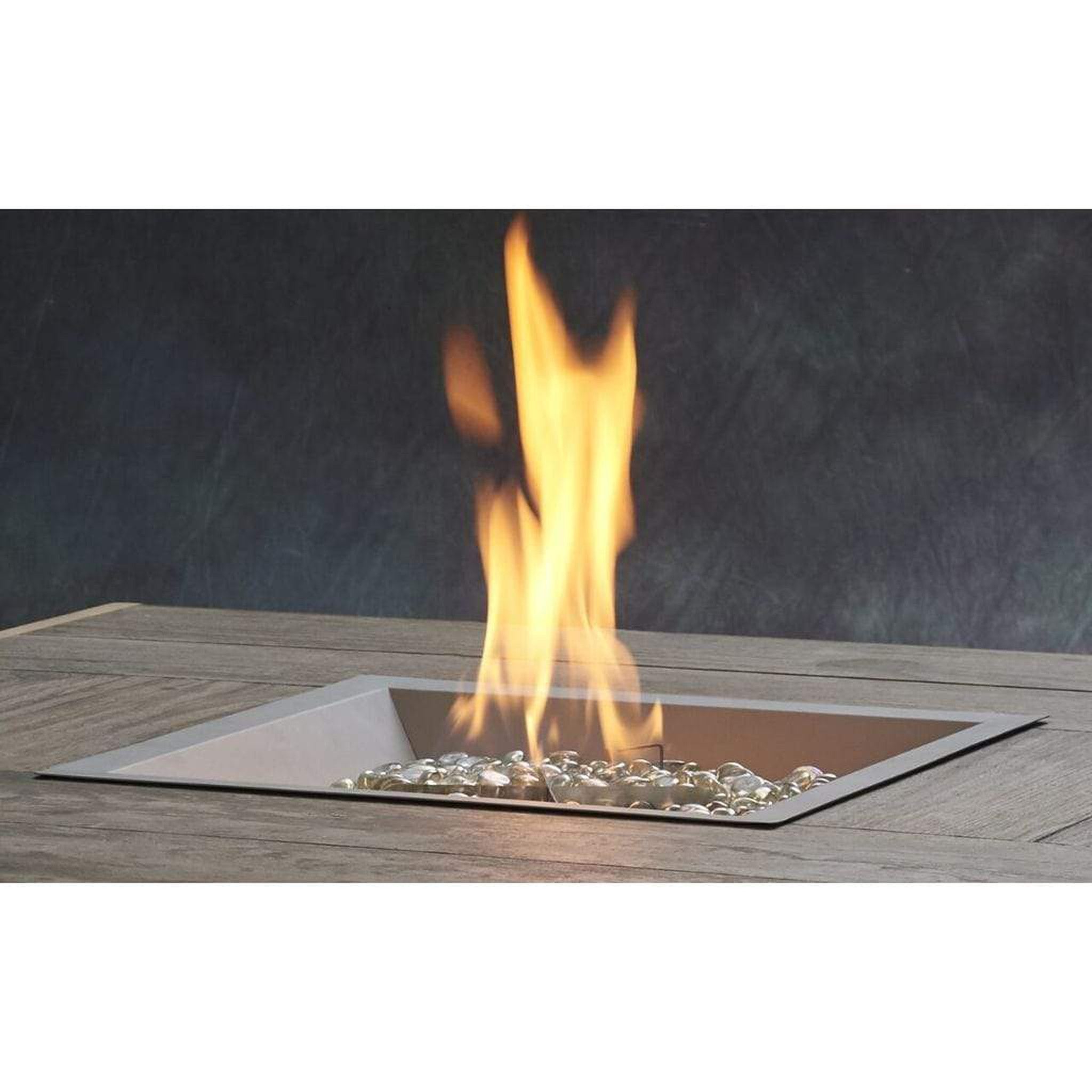The Outdoor GreatRoom Company 16" x 16" Pewter Crystal Fire Square Gas Burner