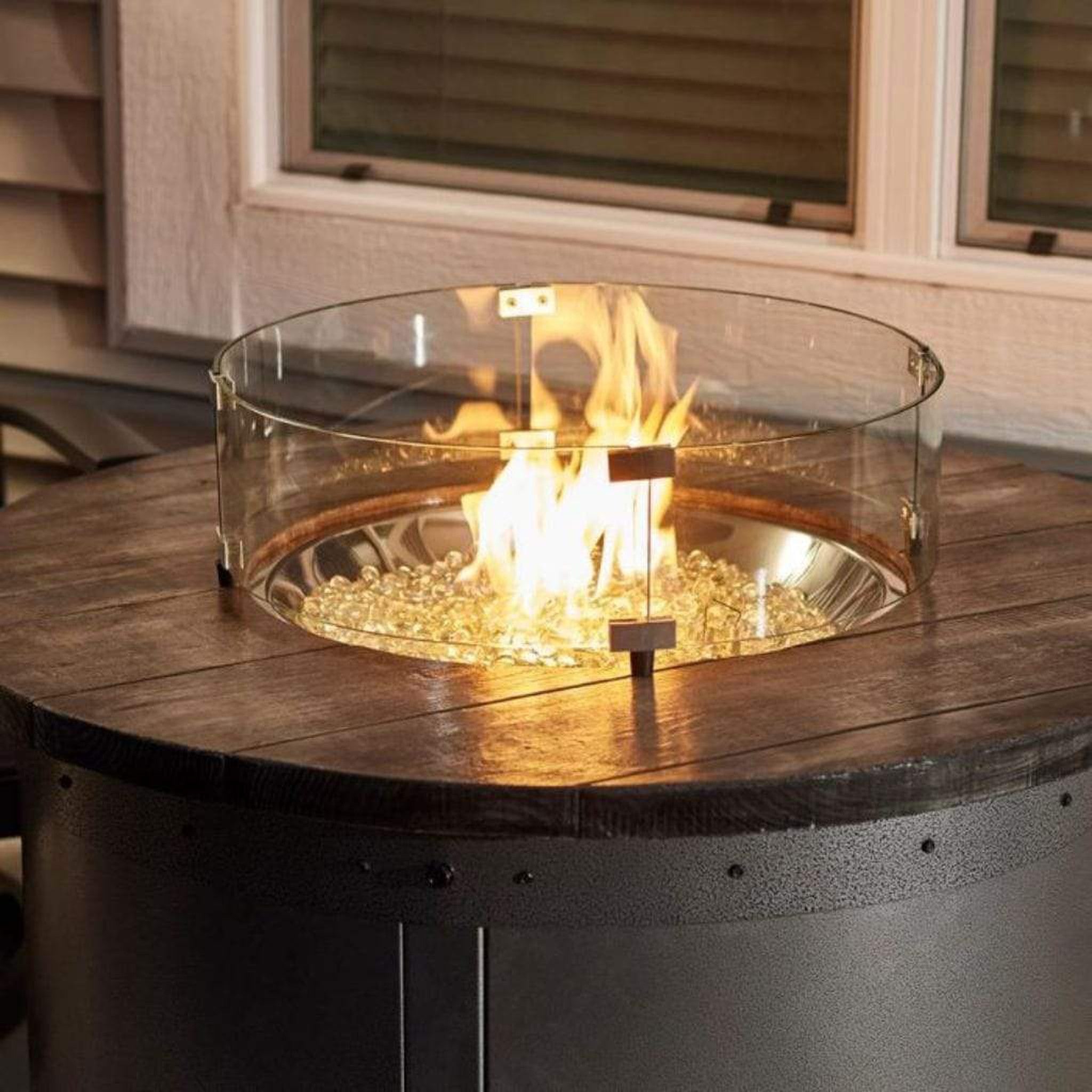 The Outdoor GreatRoom Company 30" Round Glass Wind Guard with Stainless Steel Hardware