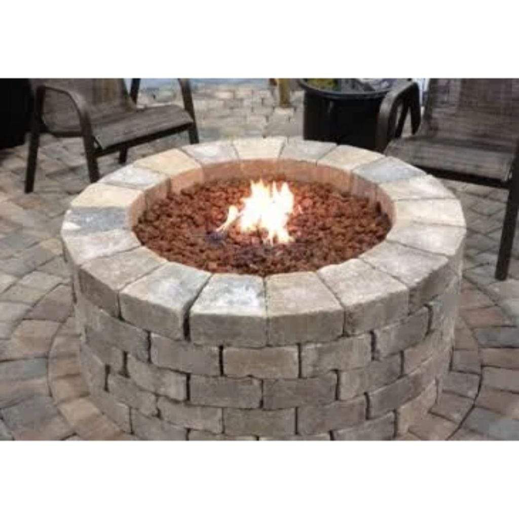 The Outdoor GreatRoom Company 38" Round DIY Hardscape Gas Fire Burner Kit