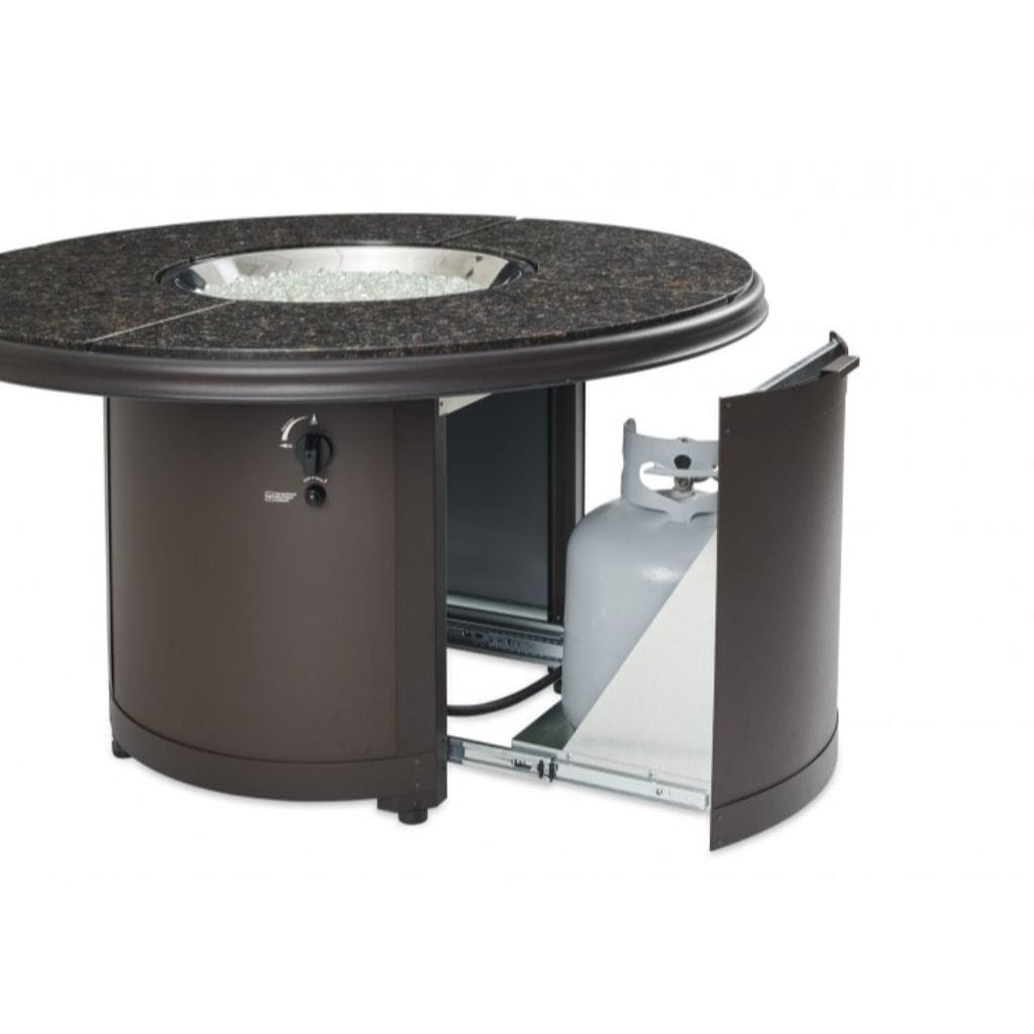 The Outdoor GreatRoom Company Beacon 48" Round Gas Fire Pit Table with Matching Burner Cover