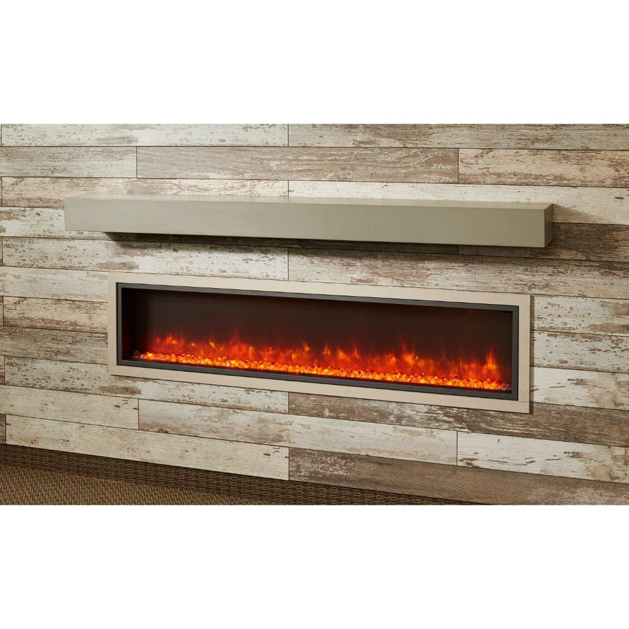 The Outdoor GreatRoom Company 60"/72" Gallery Linear Non-Combustible Mantel with Real Wood-Look