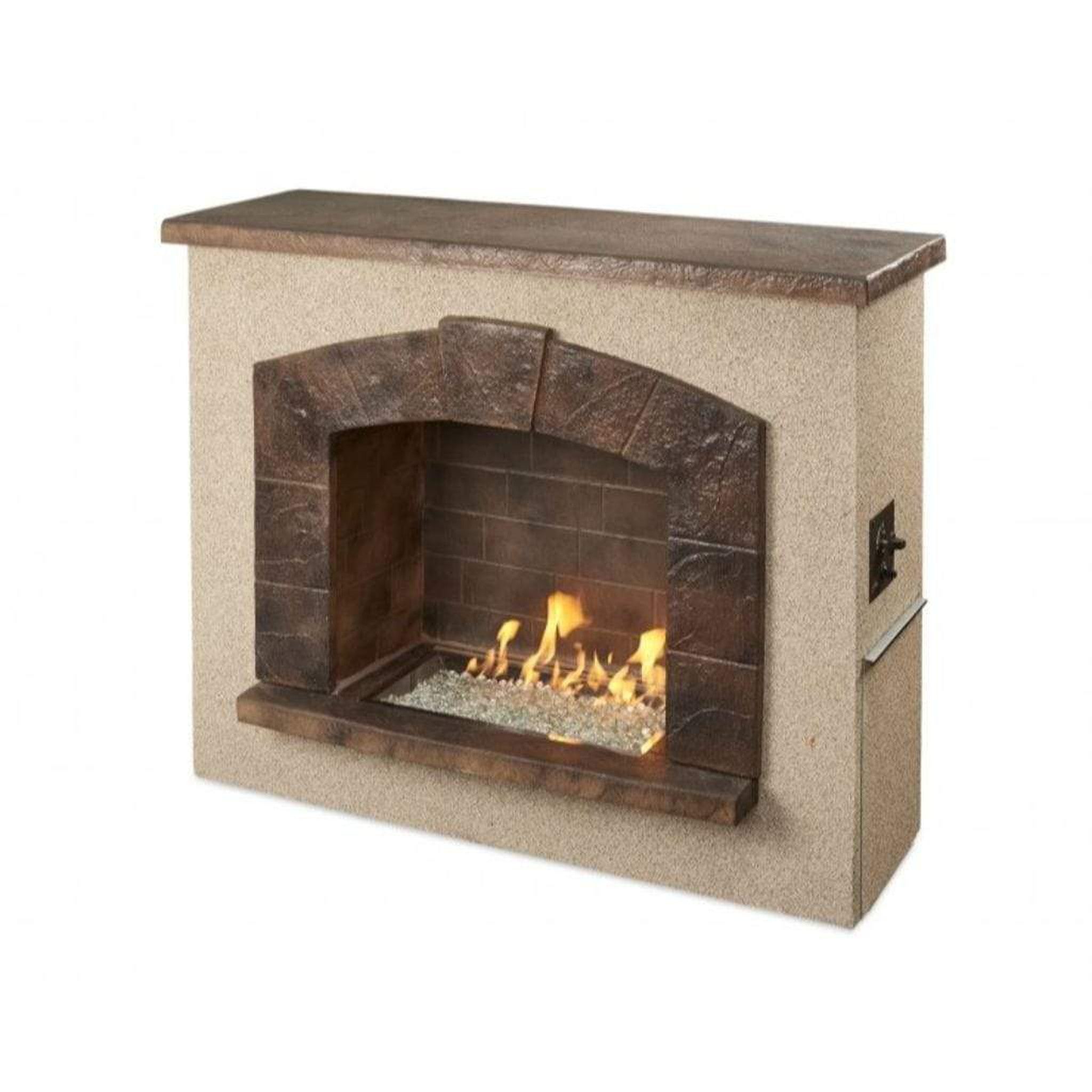 The Outdoor GreatRoom Company 63" Stone Arch Freestanding Propane Gas Fireplace with Supercast Mantel