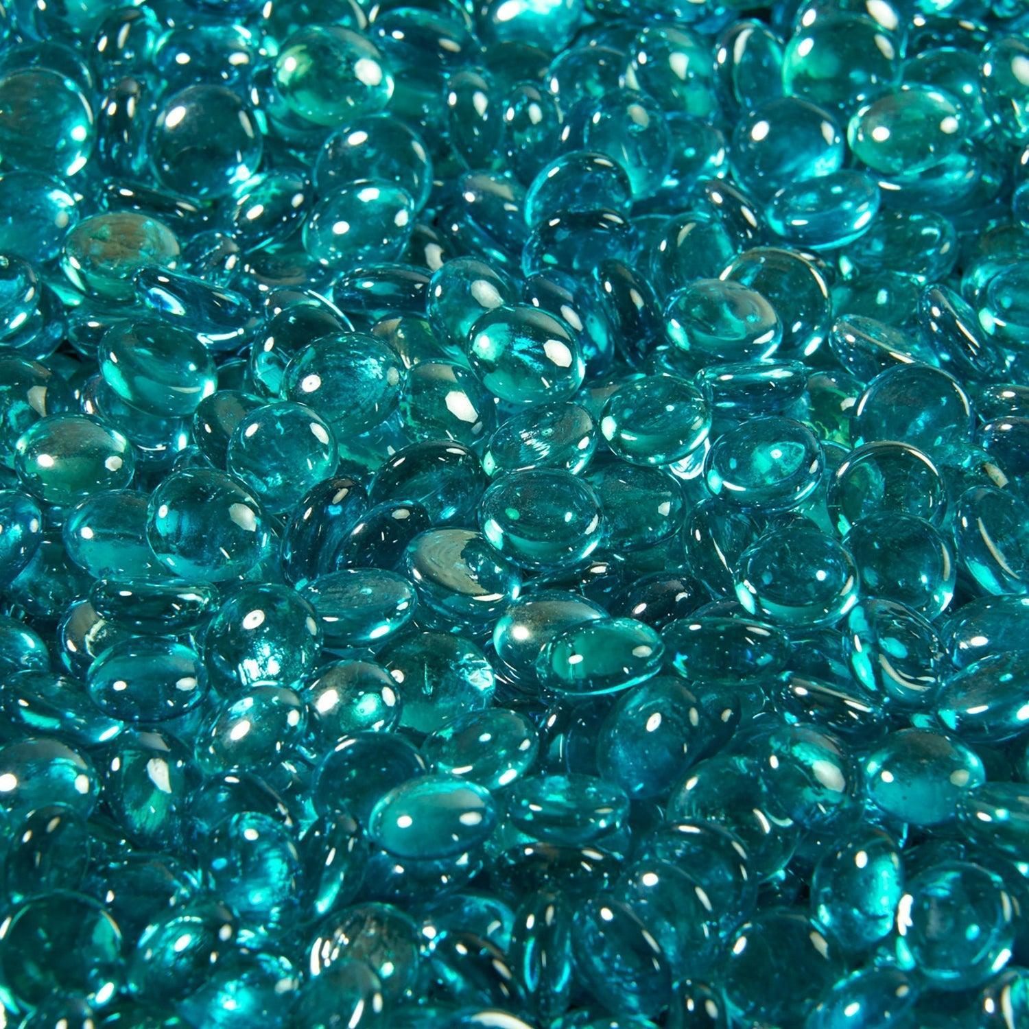The Outdoor GreatRoom Company 10 lb Aquamarine Tempered Fire Glass Gems Kit