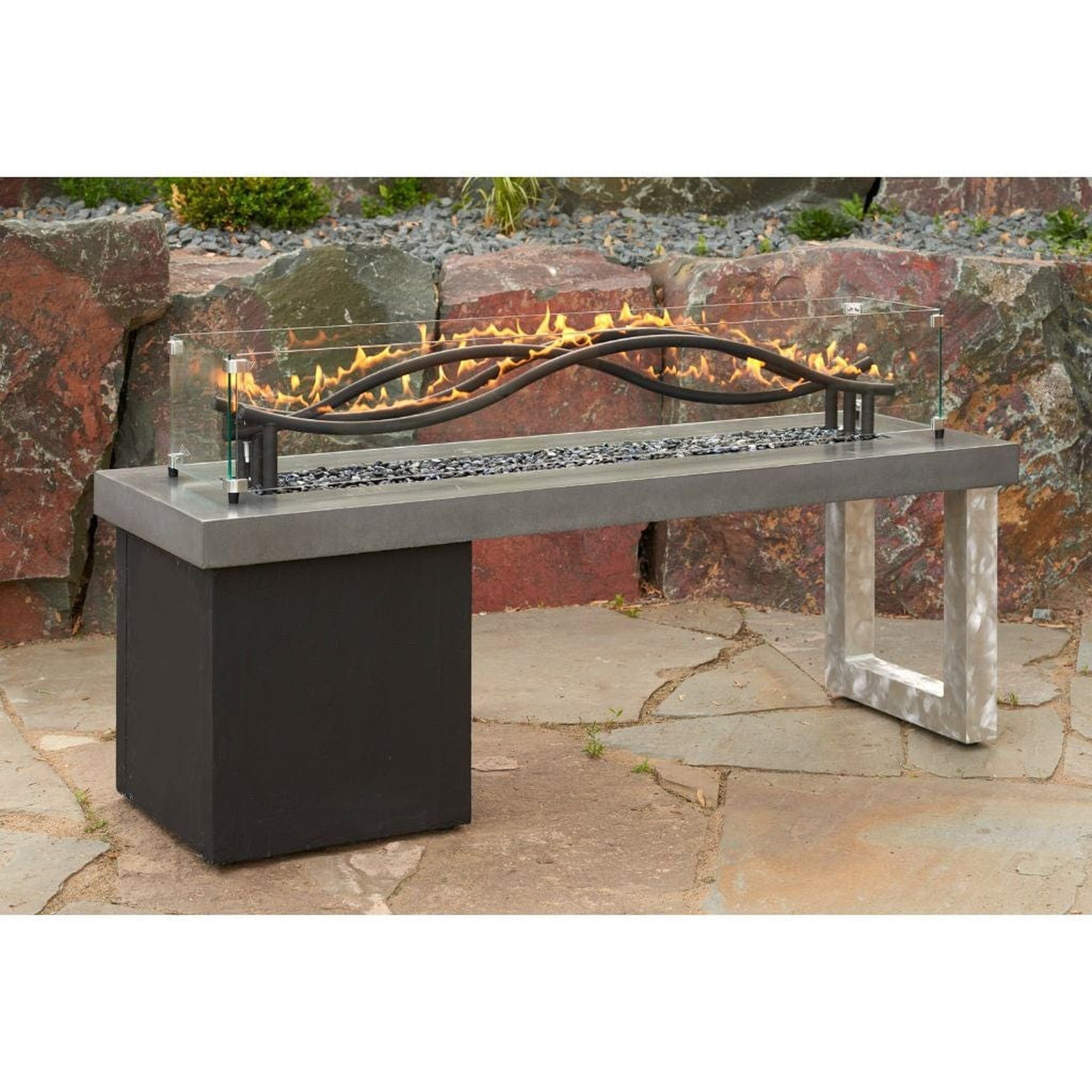 The Outdoor GreatRoom Company 56" Black Wave Linear Gas Burner with Direct Spark Ignition