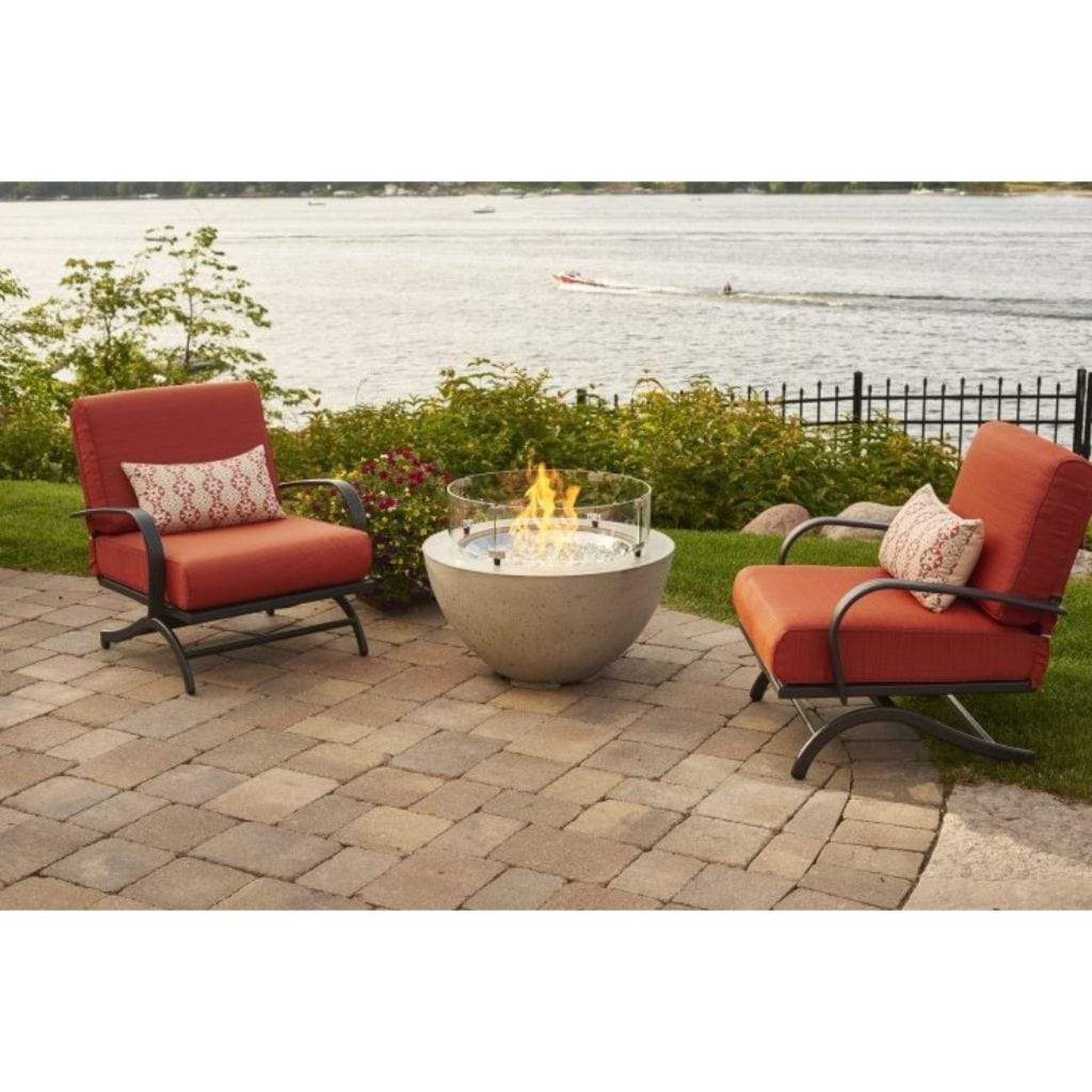 The Outdoor GreatRoom Company Cove 20" Natural Grey Round Gas Fire Pit Bowl with Crystal Fire® Plus Burner