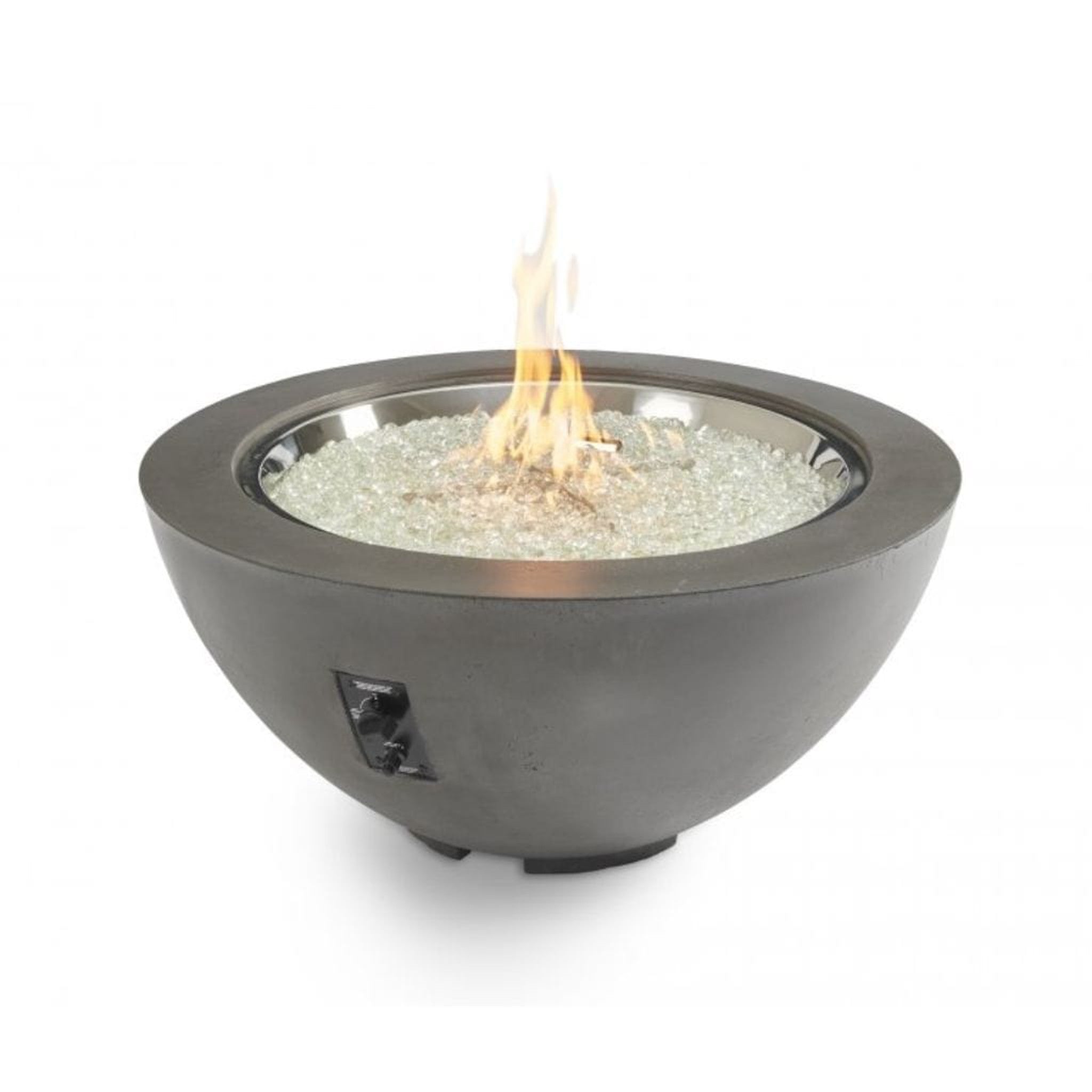 The Outdoor GreatRoom Company Cove 42" Round Gas Fire Pit Bowl in Natural Grey Supercast™ Concrete