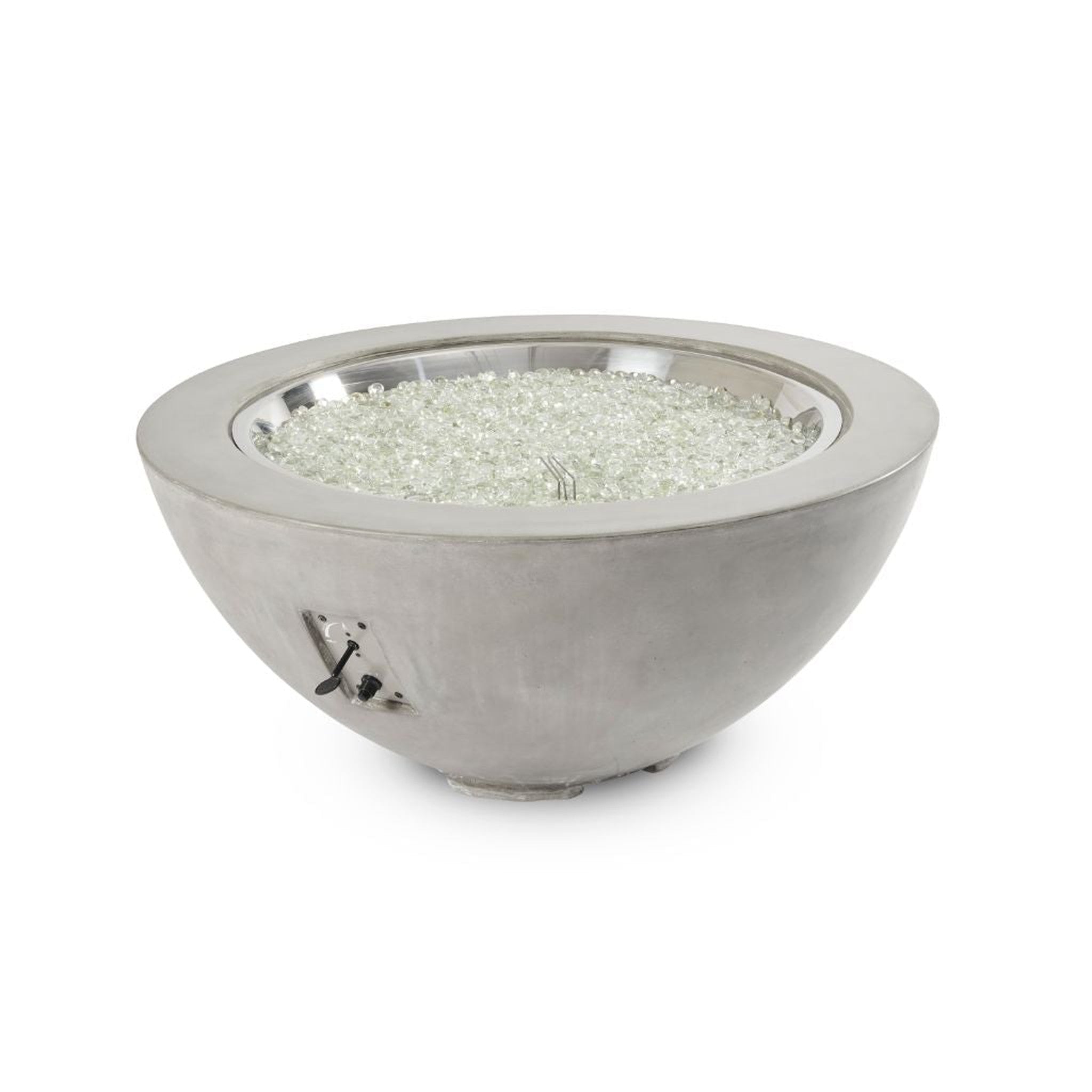 The Outdoor GreatRoom Company Cove 42" Round Gas Fire Pit Bowl in Natural Grey Supercast™ Concrete