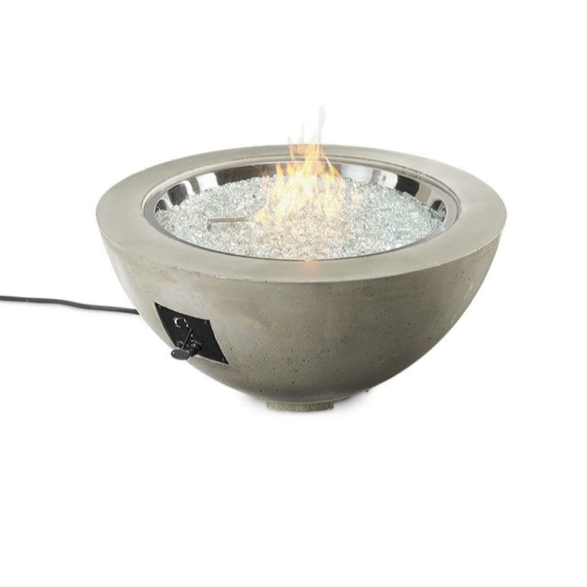The Outdoor GreatRoom Company Cove 42" Round Gas Fire Pit Bowl in Natural Grey Supercast™ Concrete