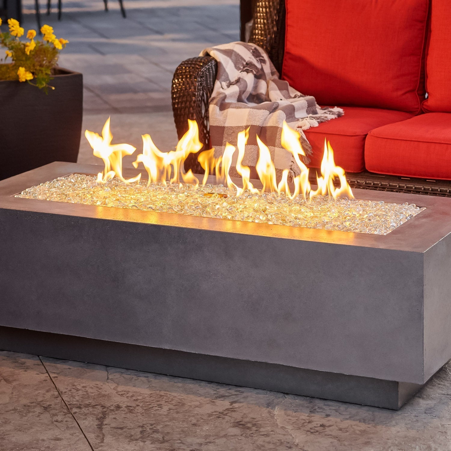 The Outdoor GreatRoom Company 54" Cove Midnight Mist Linear Gas Fire Table