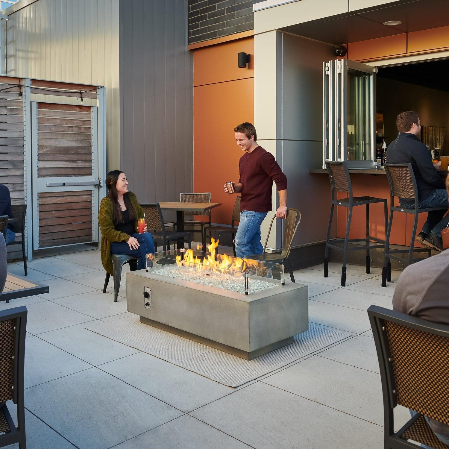 The Outdoor GreatRoom Company Cove 54-Inch Natural Gray Linear Gas Fire Table
