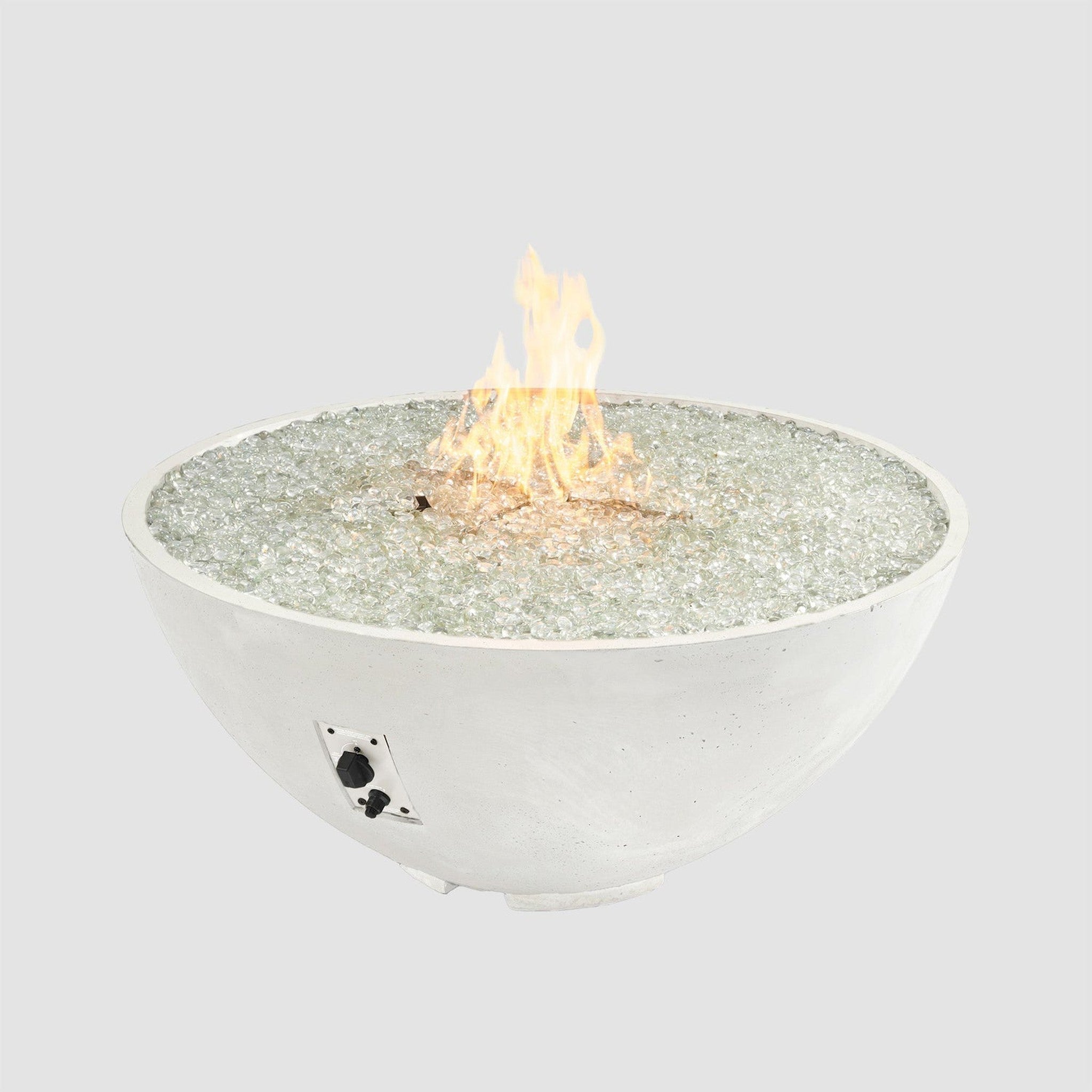 The Outdoor GreatRoom Company Cove Edge 42" White Gas Fire Pit Bowl with Crystal Fire® Plus Burner