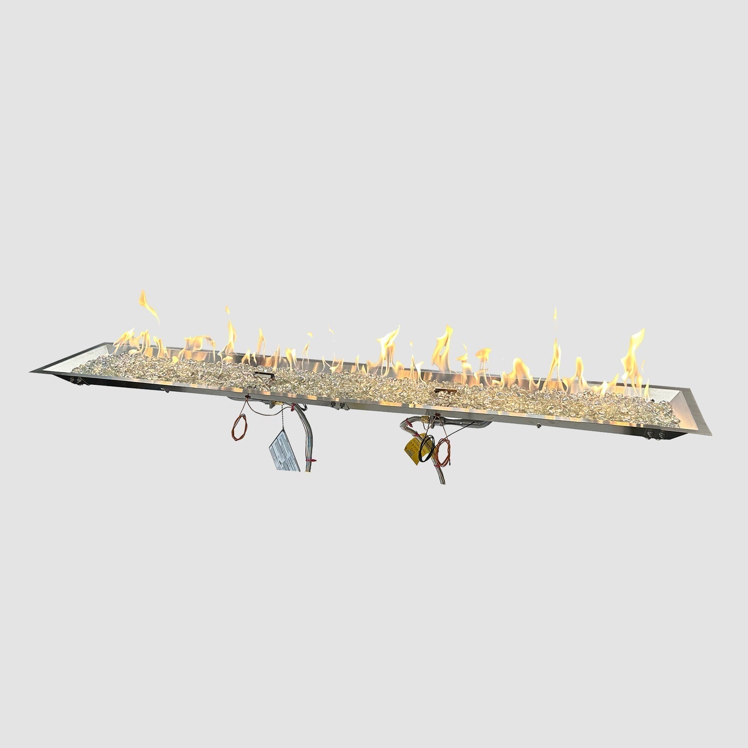 The Outdoor GreatRoom Company Crystal Fire 12" x 120" Stainless Steel Linear Gas Burner with Safety Ignition