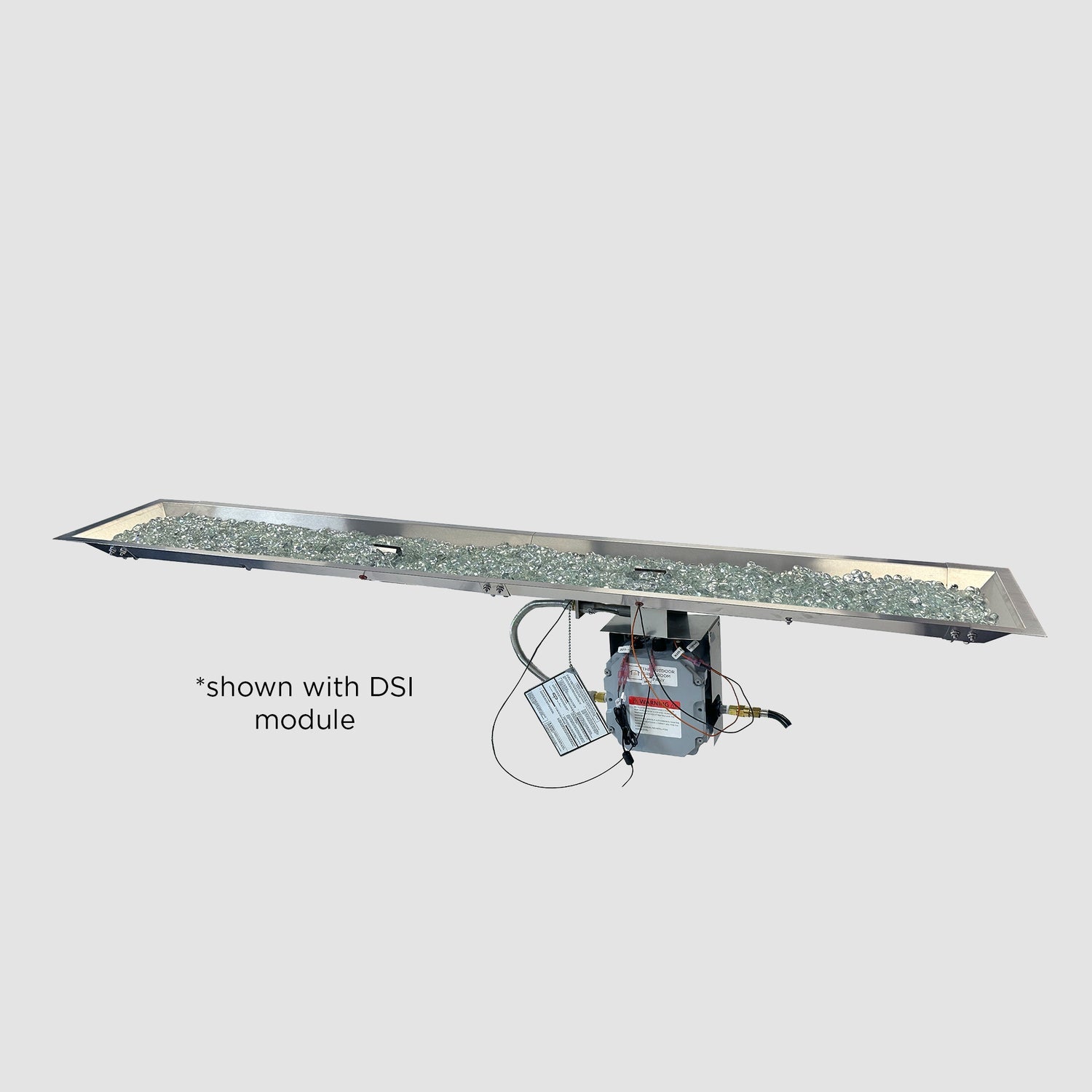 The Outdoor GreatRoom Company 12" x 72" Crystal Fire® Linear Gas Burner with Safety Ignition & Positive Connect