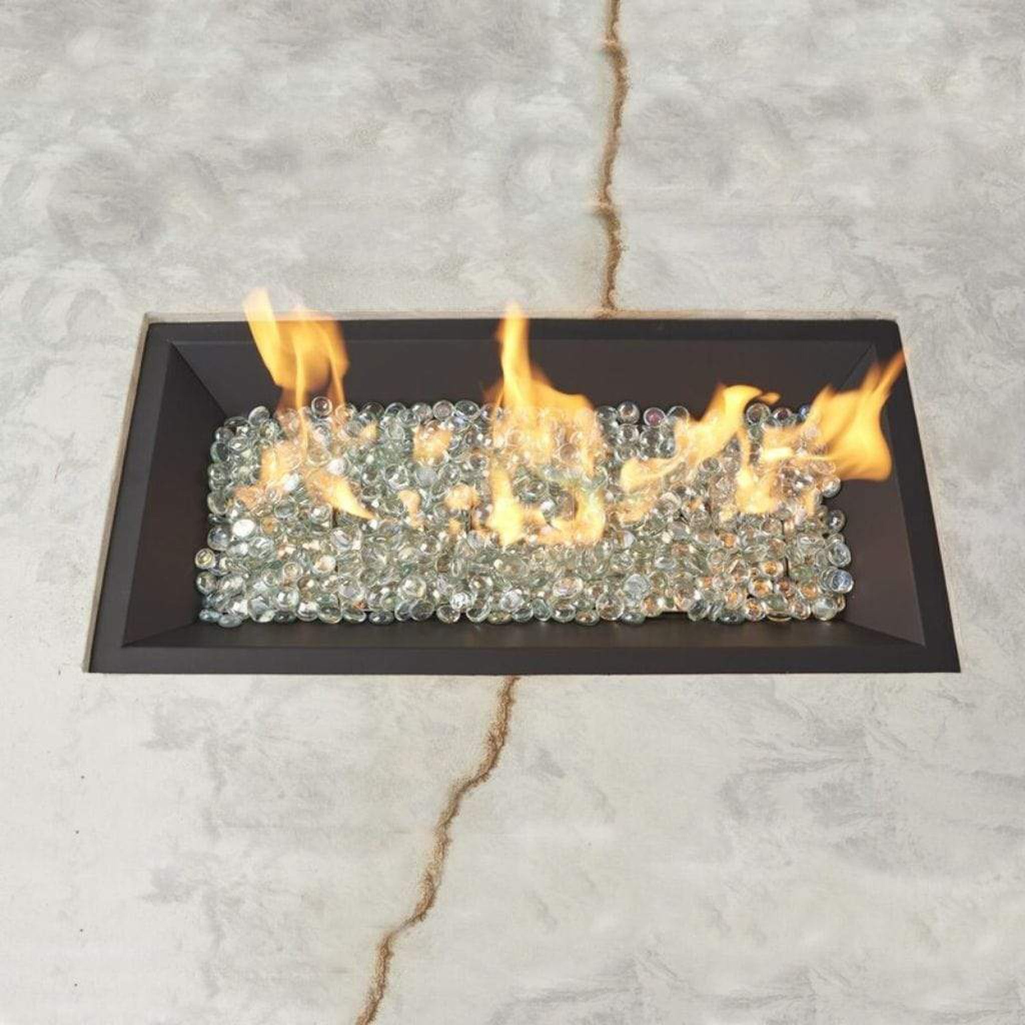 The Outdoor GreatRoom Company Crystal Fire 12" x 24" Linear Gas Burner - Stainless Steel with Auto Shut-Off