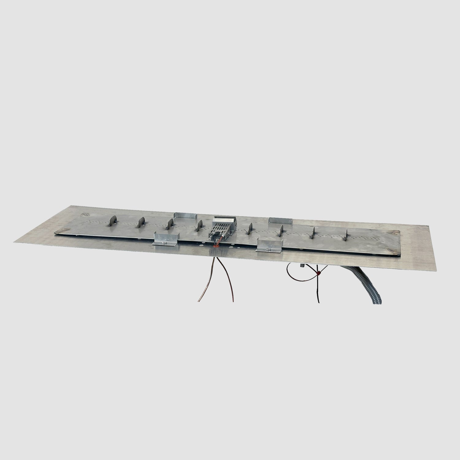 The Outdoor GreatRoom Company Crystal Fire Plus 13.5" x 36" Stainless Steel Linear Gas Burner Plate with Safety Ignition