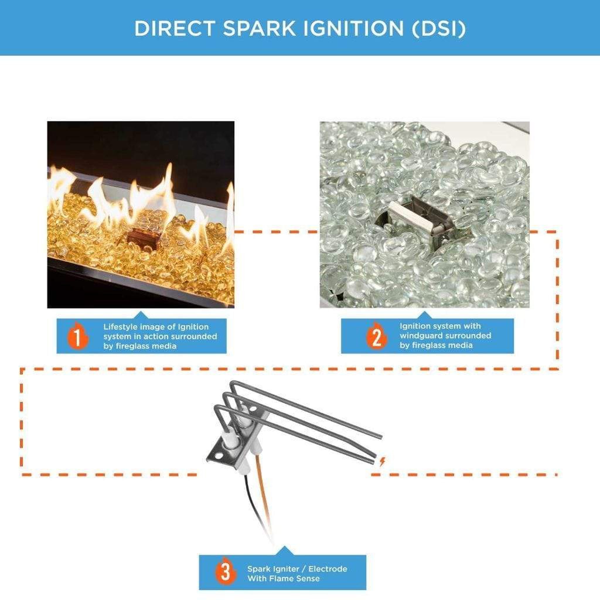 The Outdoor GreatRoom Company 13.5" x 24" Crystal Fire Plus Stainless Steel Linear Gas Burner Plate