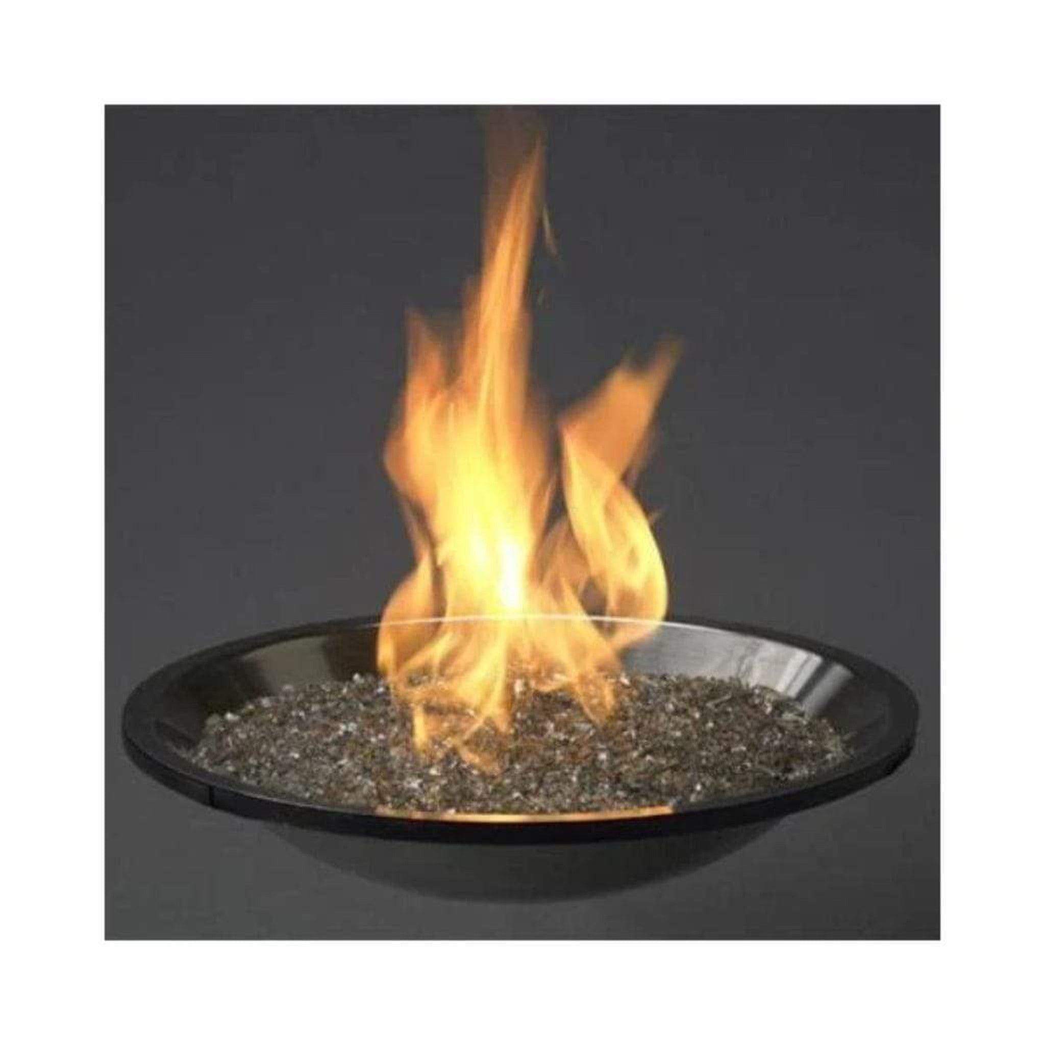 The Outdoor GreatRoom Company 20" Round Crystal Fire Plus Gas Burner in Stainless Steel