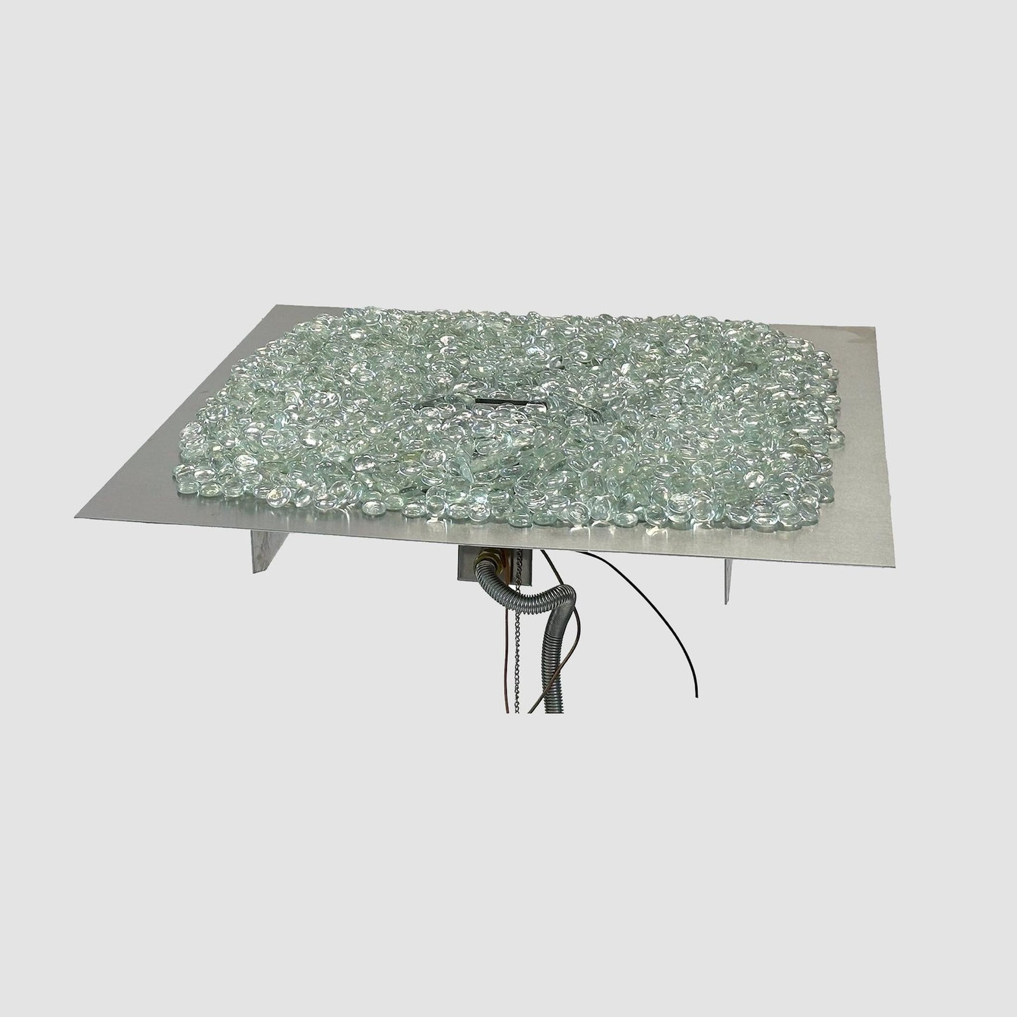 The Outdoor GreatRoom Company Crystal Fire Plus 24" x 24" Square Stainless Steel Manual Gas Burner Kit