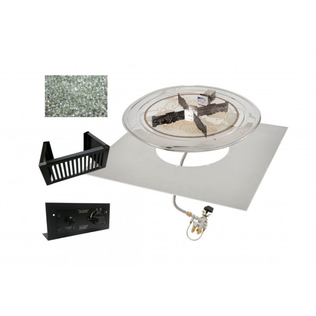 The Outdoor GreatRoom Company Crystal Fire® Plus 42" Square DIY Gas Burner Kit – For Block/Paver Installations