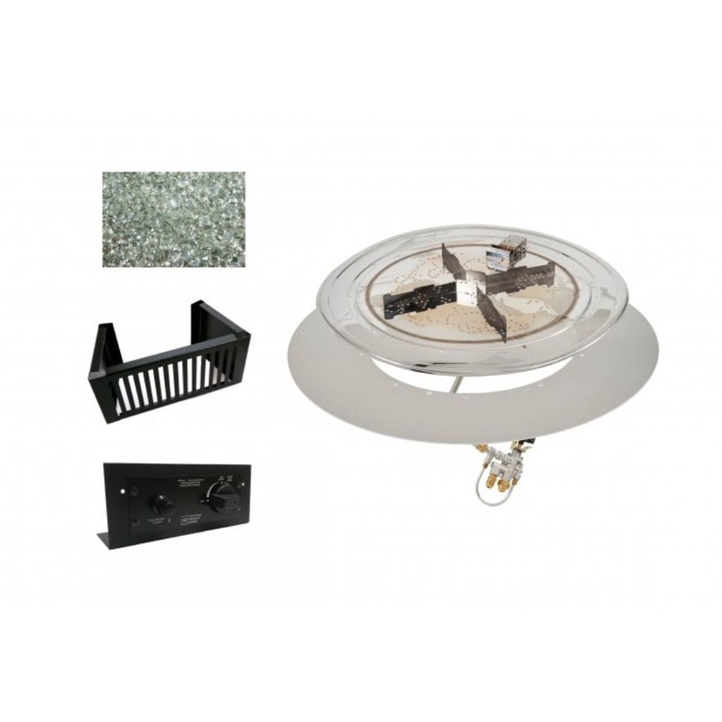 The Outdoor GreatRoom Company Crystal Fire® Plus 48" Round DIY Gas Burner Kit – For Block/Paver Installations