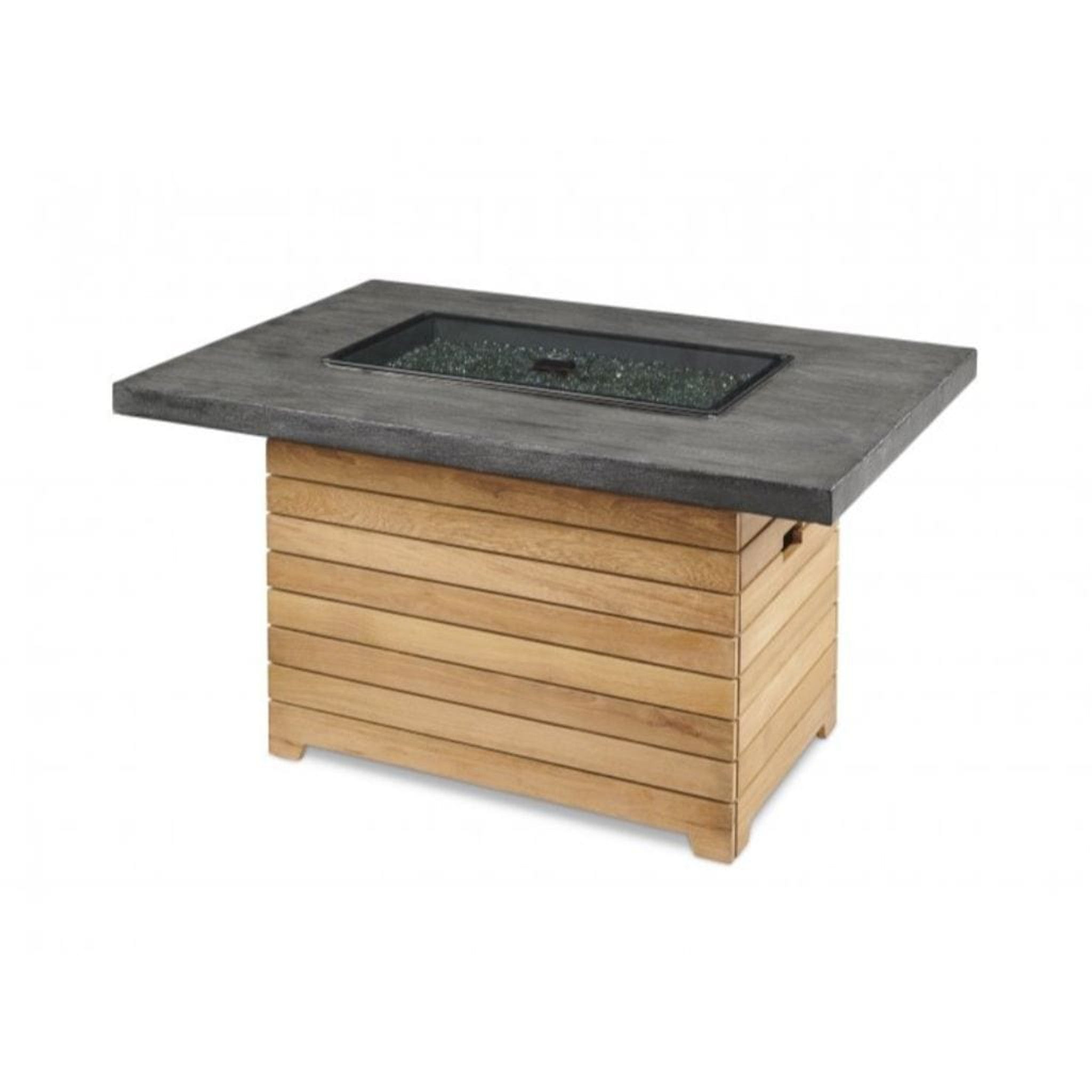The Outdoor GreatRoom Company Darien Aluminum Gas Fire Pit Table with 30" Rectangular Top
