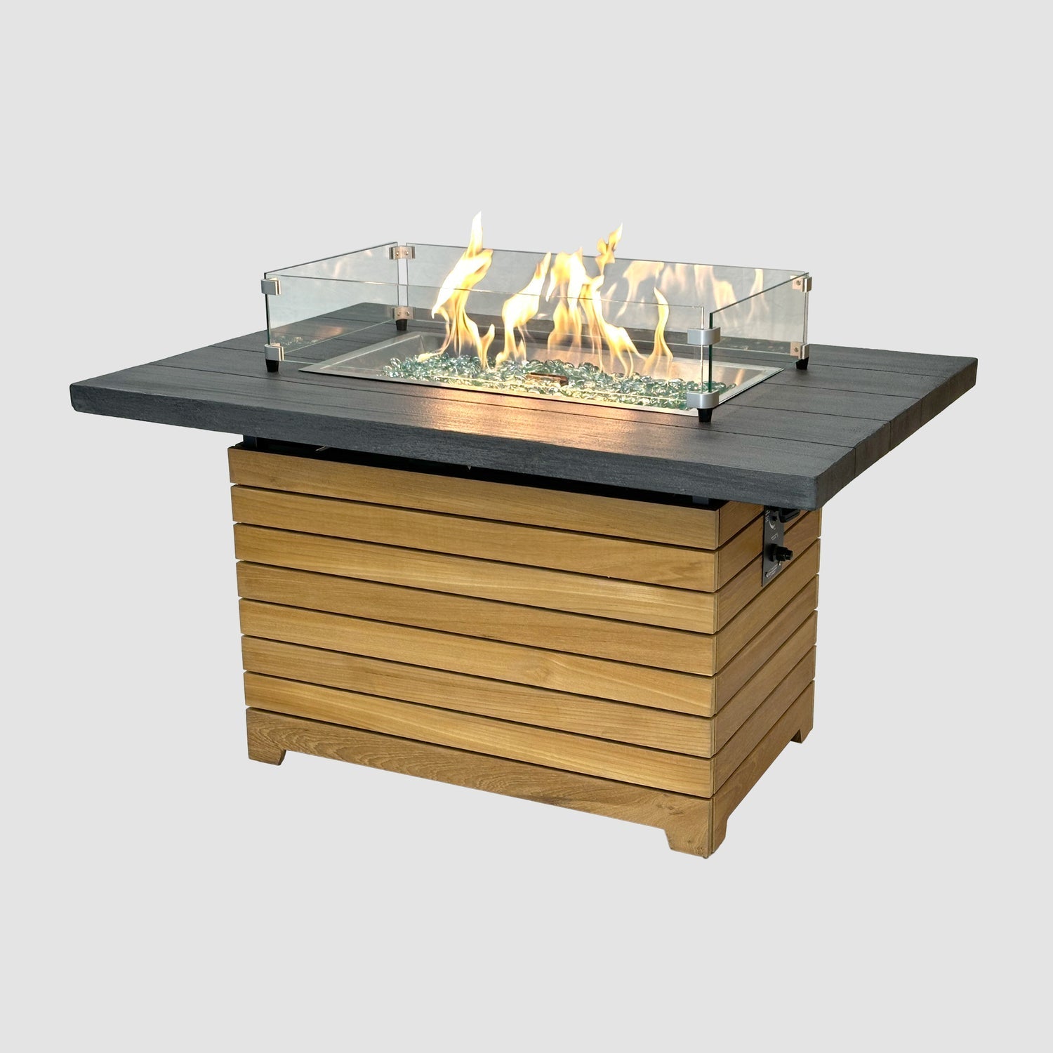 The Outdoor GreatRoom Company Darien 30" Rectangular Gas Fire Pit Table with Everblend™ Top