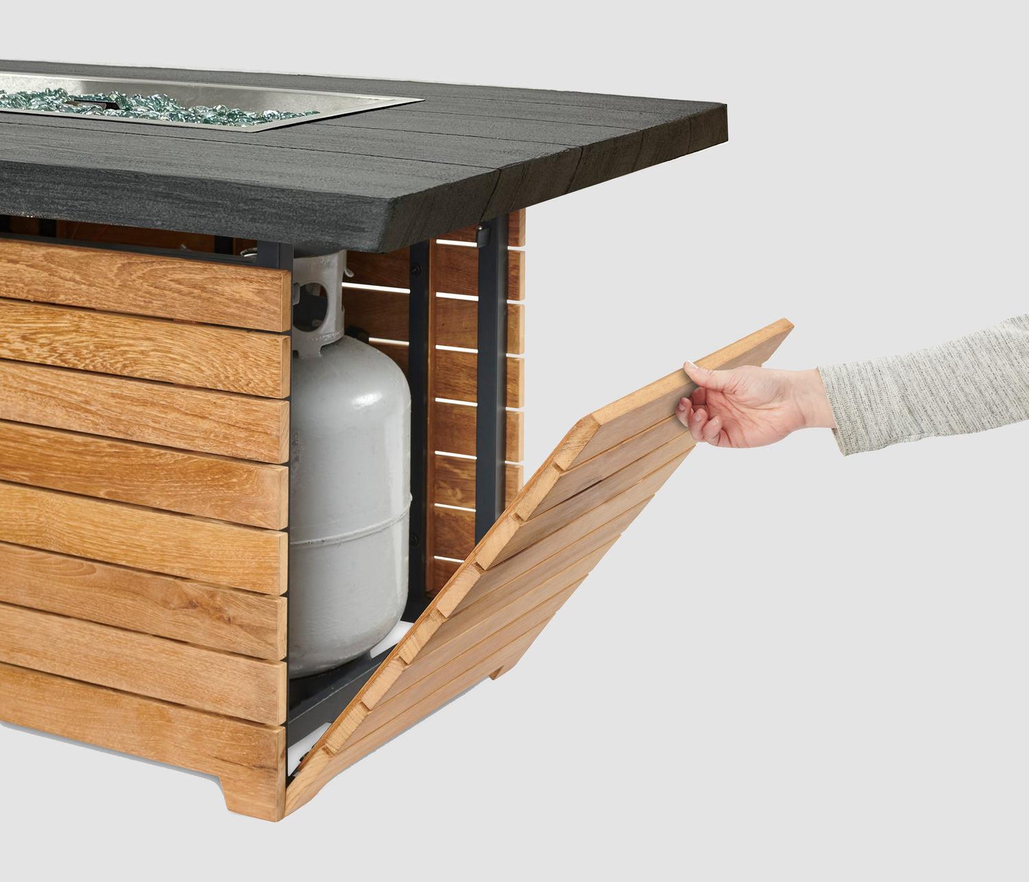 The Outdoor GreatRoom Company Darien 30" Rectangular Gas Fire Pit Table with Everblend™ Top